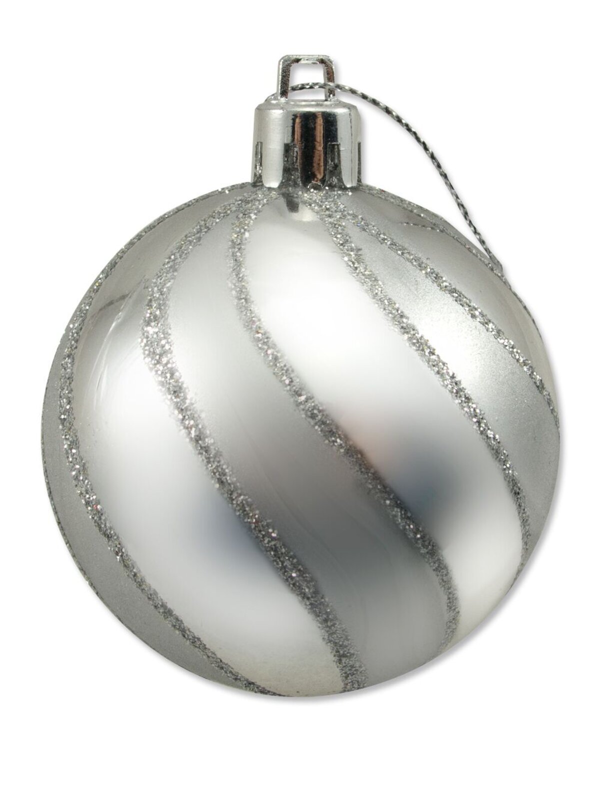 Silver & Blue Baubles With Assorted Patterns - 9 x 60mm — image 2