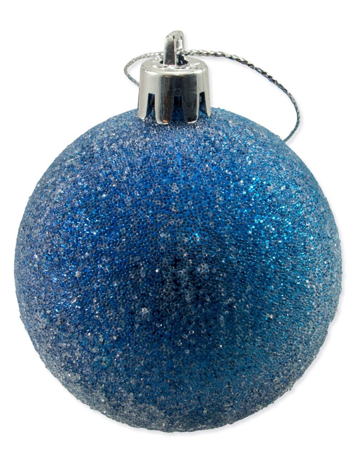 Silver & Blue Baubles With Assorted Patterns - 9 x 60mm — image 3