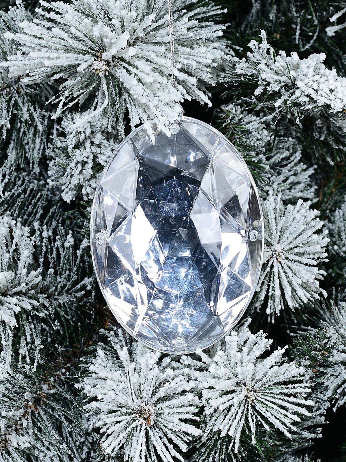 Silver Faceted Oval Jewel Radiant Essential Ornament | 13cm — image 2