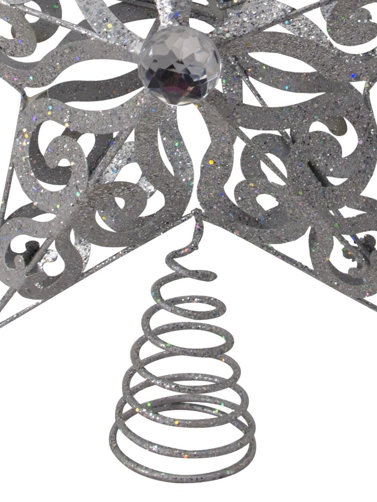 Silver Filigree 3D Star Tree Top Decorations - 23cm — image 3