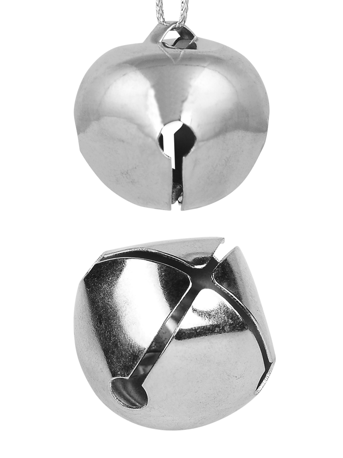 Silver Functioning Iron Bells Christmas Tree Hanging Decorations - 30 x 25mm