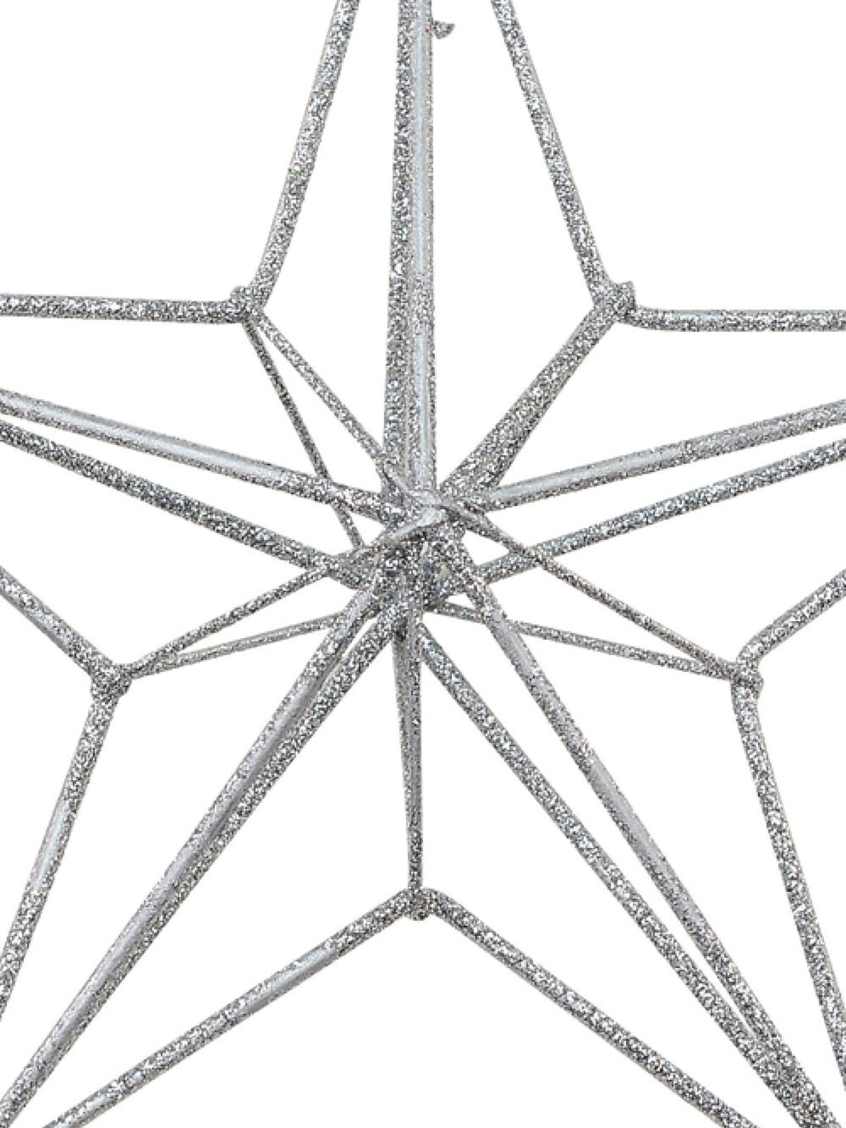 Silver Glittered 3D Wire Framed Star Christmas Tree Hanging Decoration - 16cm — image 2