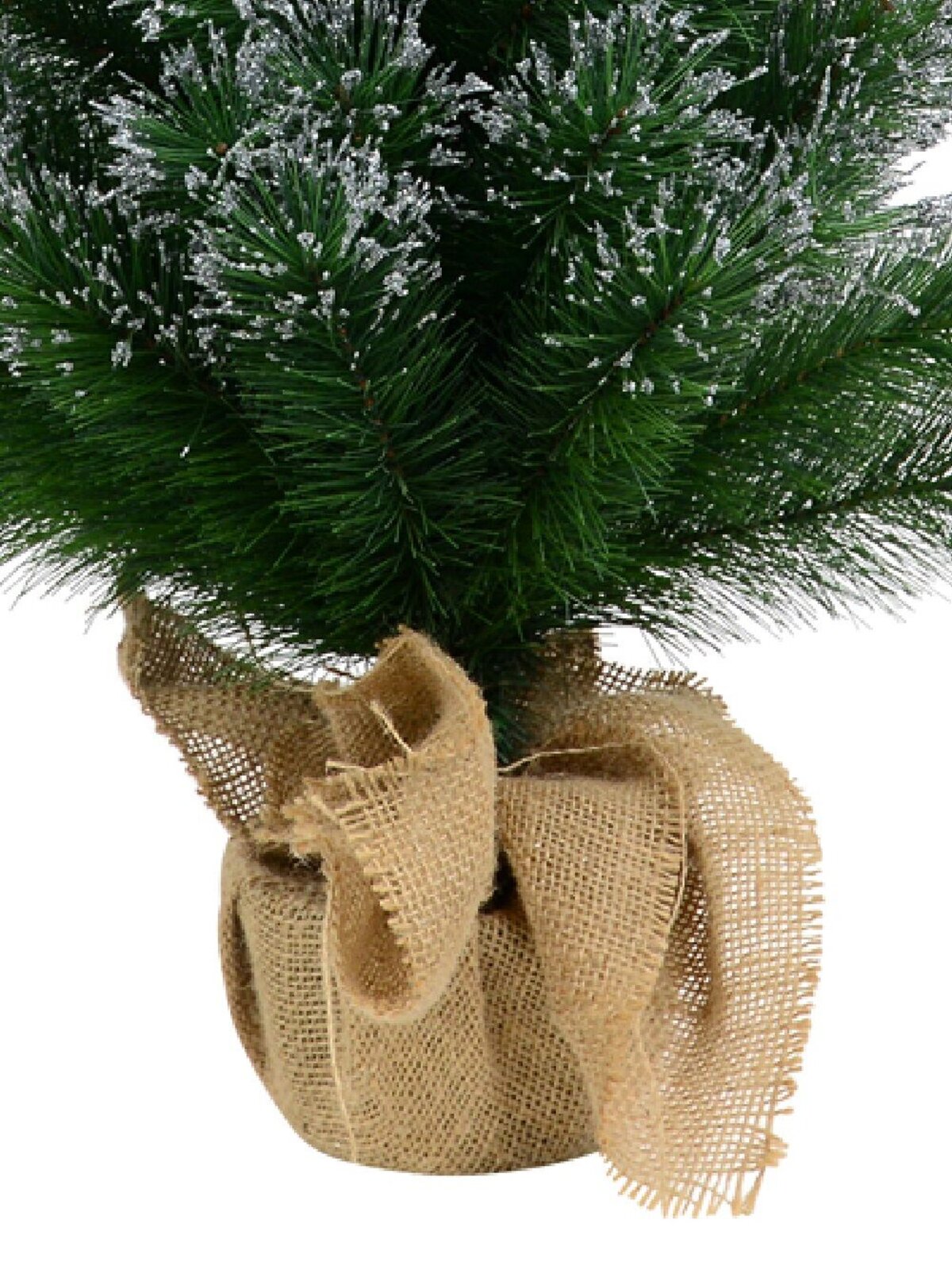 Silver Glittered Needle Tip Pine Tabletop Christmas Tree with 96 Tips - 90cm