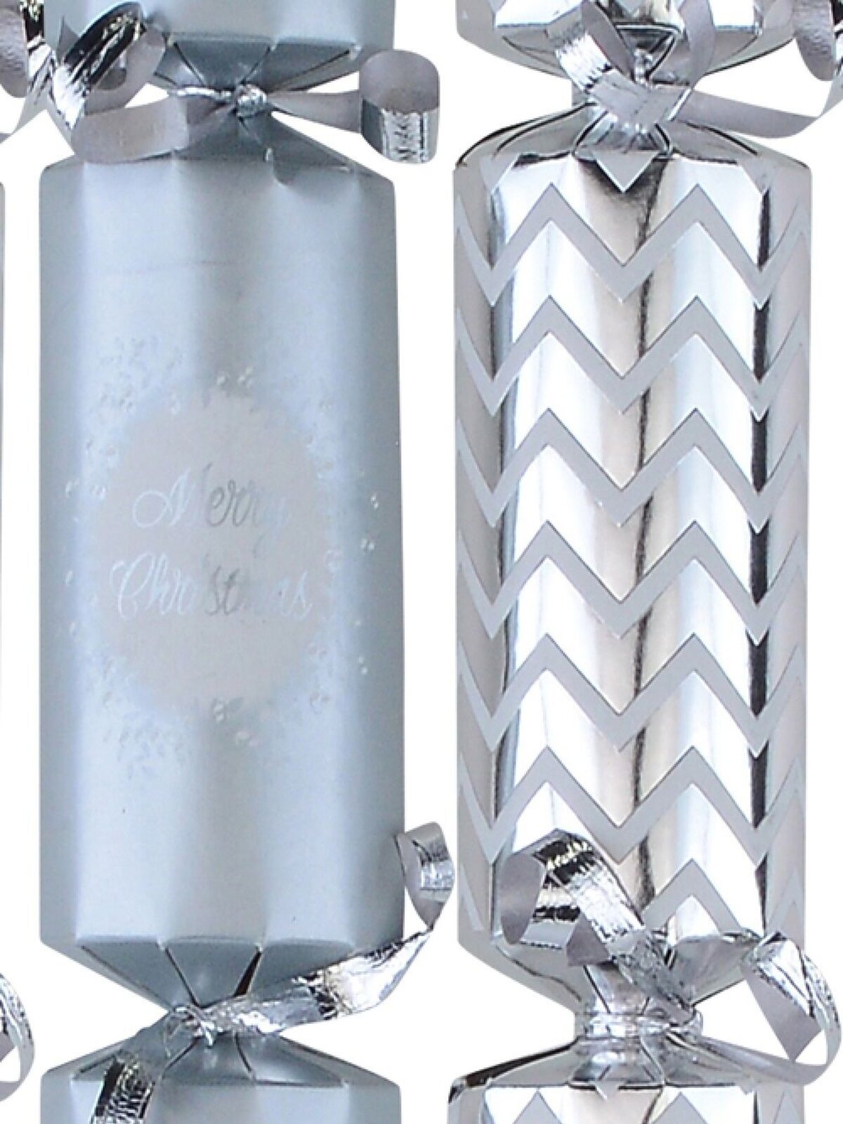 Silver Metallic & Matte Design Christmas Cracker Bon Bons - 6 x 22cm — image 2