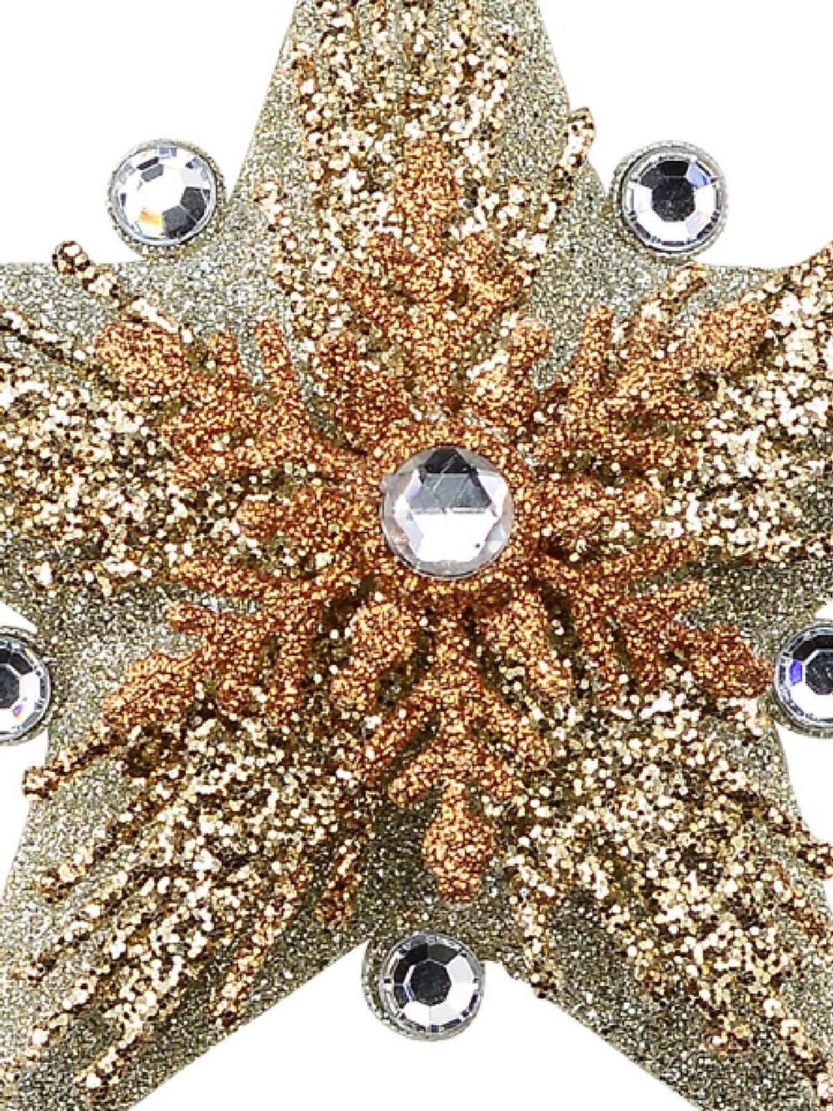 Silver Star With Snowflakes Christmas Tree Hanging Decoration - 13cm — image 2