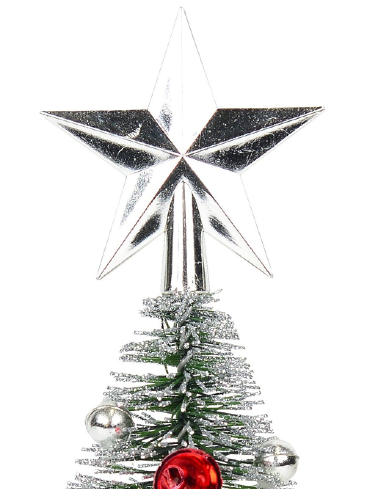 Silver Tip Decorated Christmas Tree Table Top Ornament - 20cm — image 2