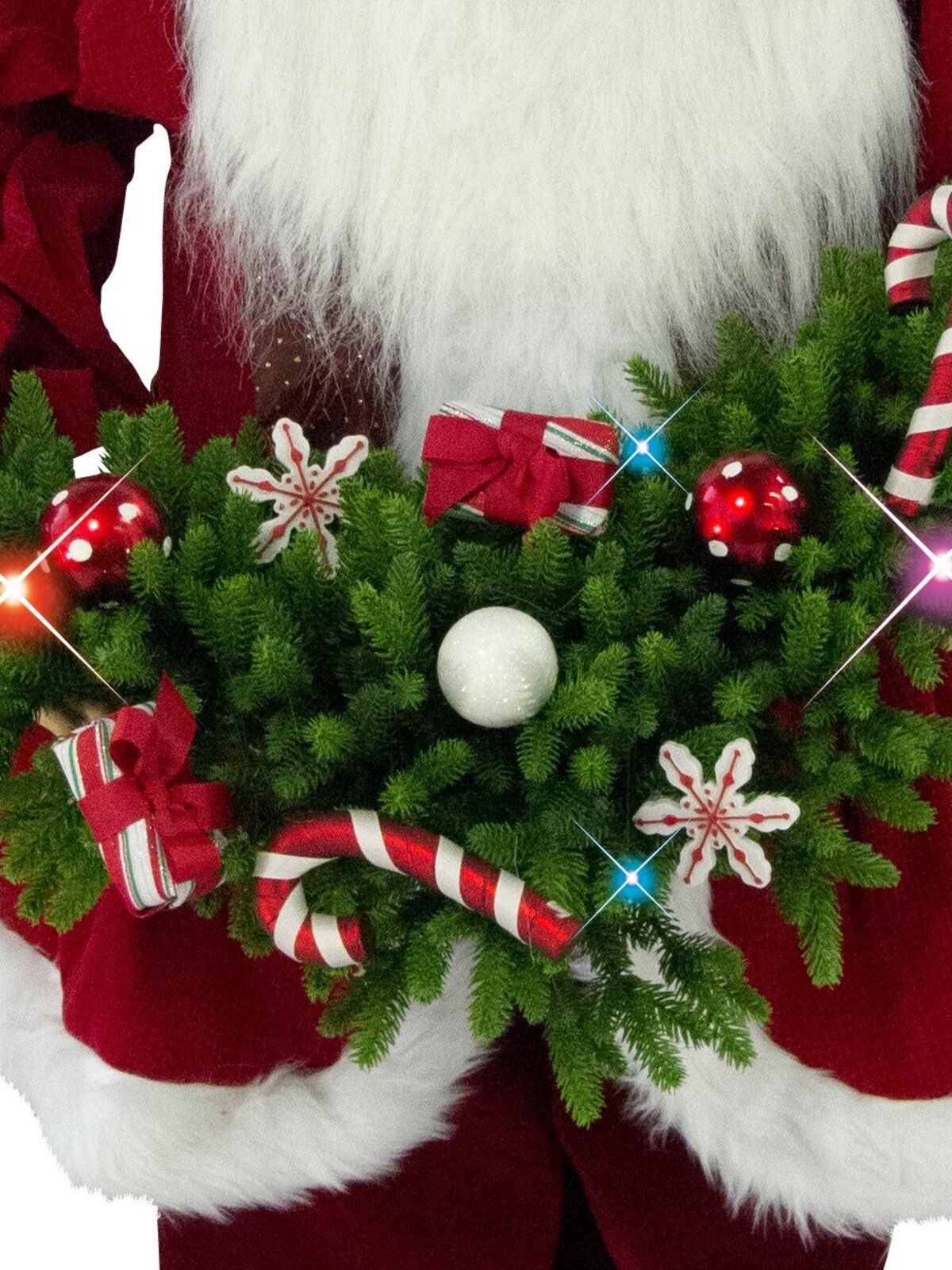 Singing & Dancing Santa Holding Decorated Swag - 1.5m — image 3