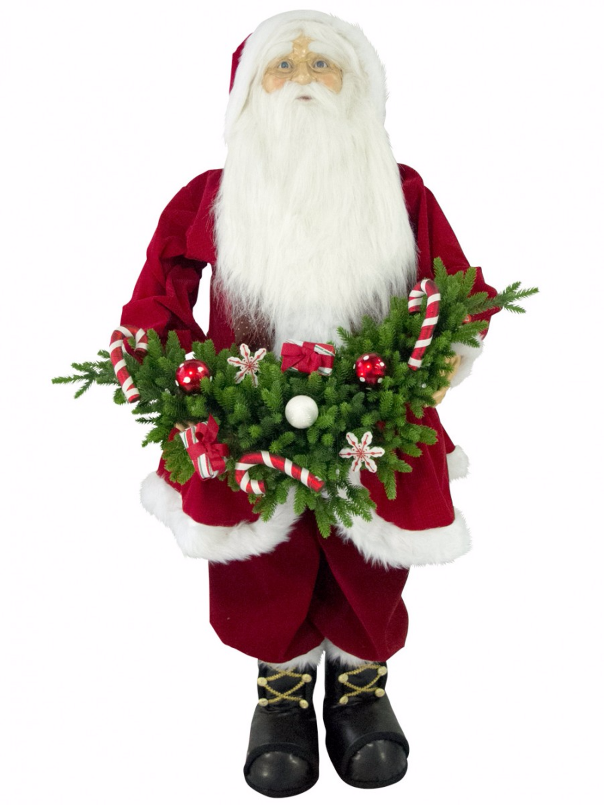 Singing & Dancing Santa Holding Decorated Swag - 1.5m