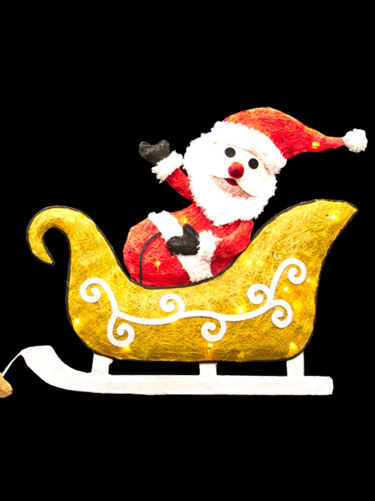 Sisal Santa Sleigh & Reindeer Light Display - 1.2m
