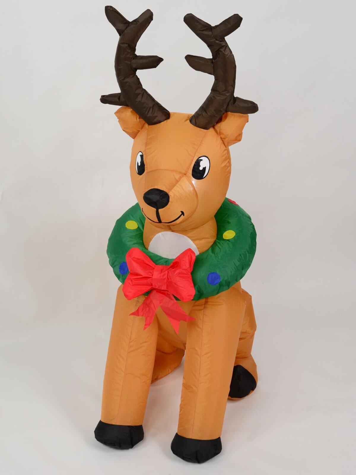 Sitting Buck Deer With Wreath Around His Neck Illuminated Inflatable - 1.2m