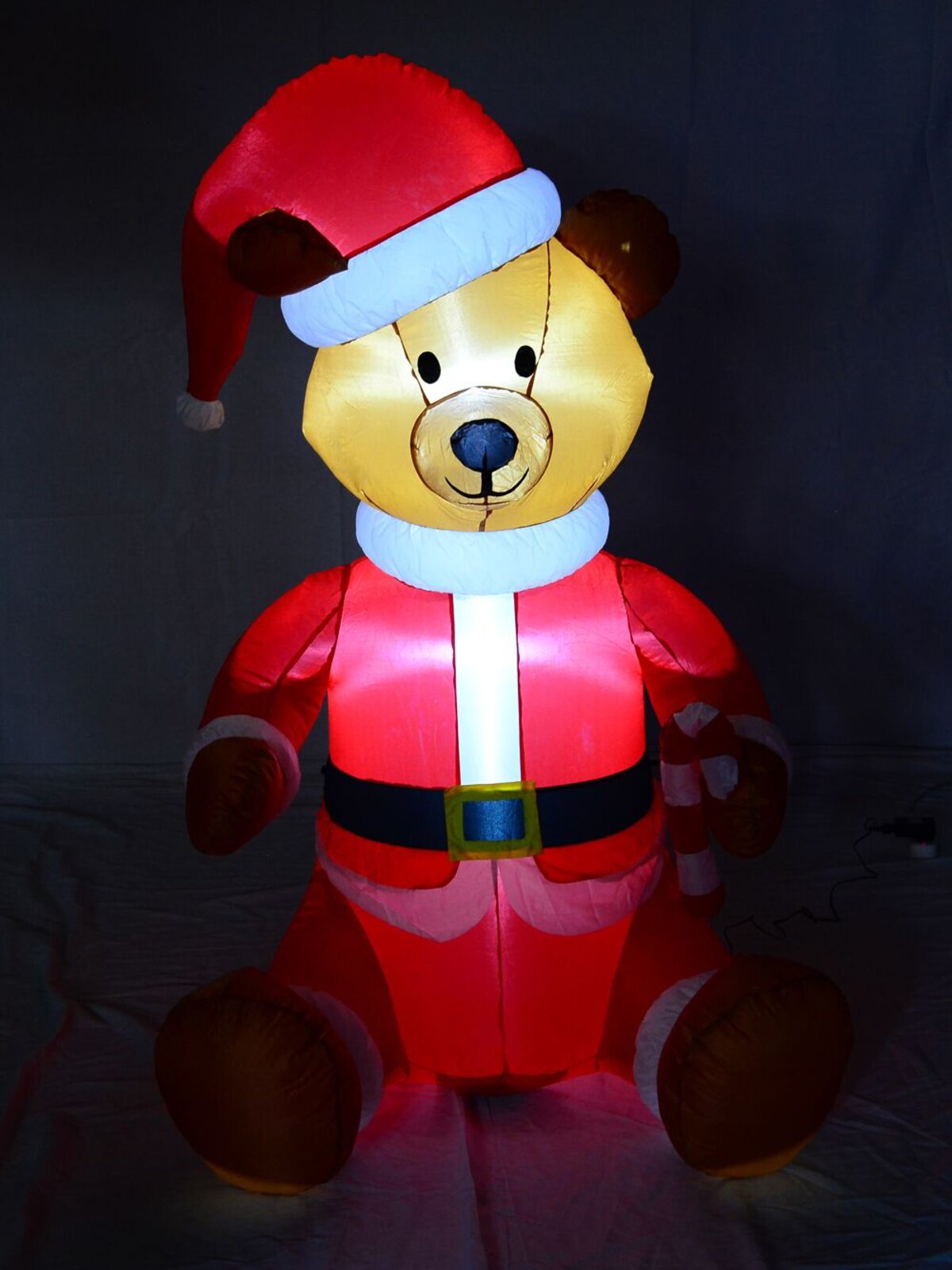 Sitting Teddy Bear In Santa Suit Inflatable - 1.5m