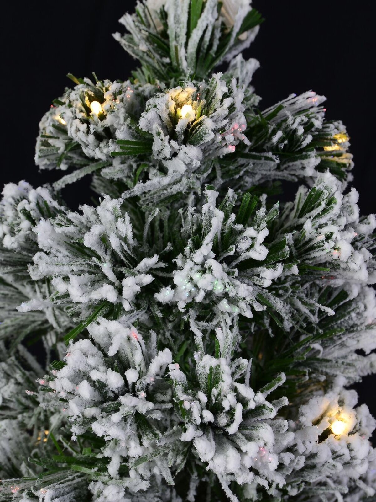 Snow Flocked Warm White LED & Multi Colour Fibre Optic Christmas Tree - 1.8m