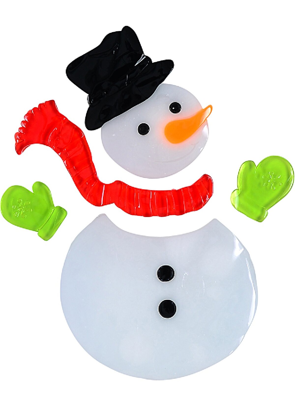 Snowman, Snowflakes & Snowballs Gel Window Cling Decoration - 19cm — image 2