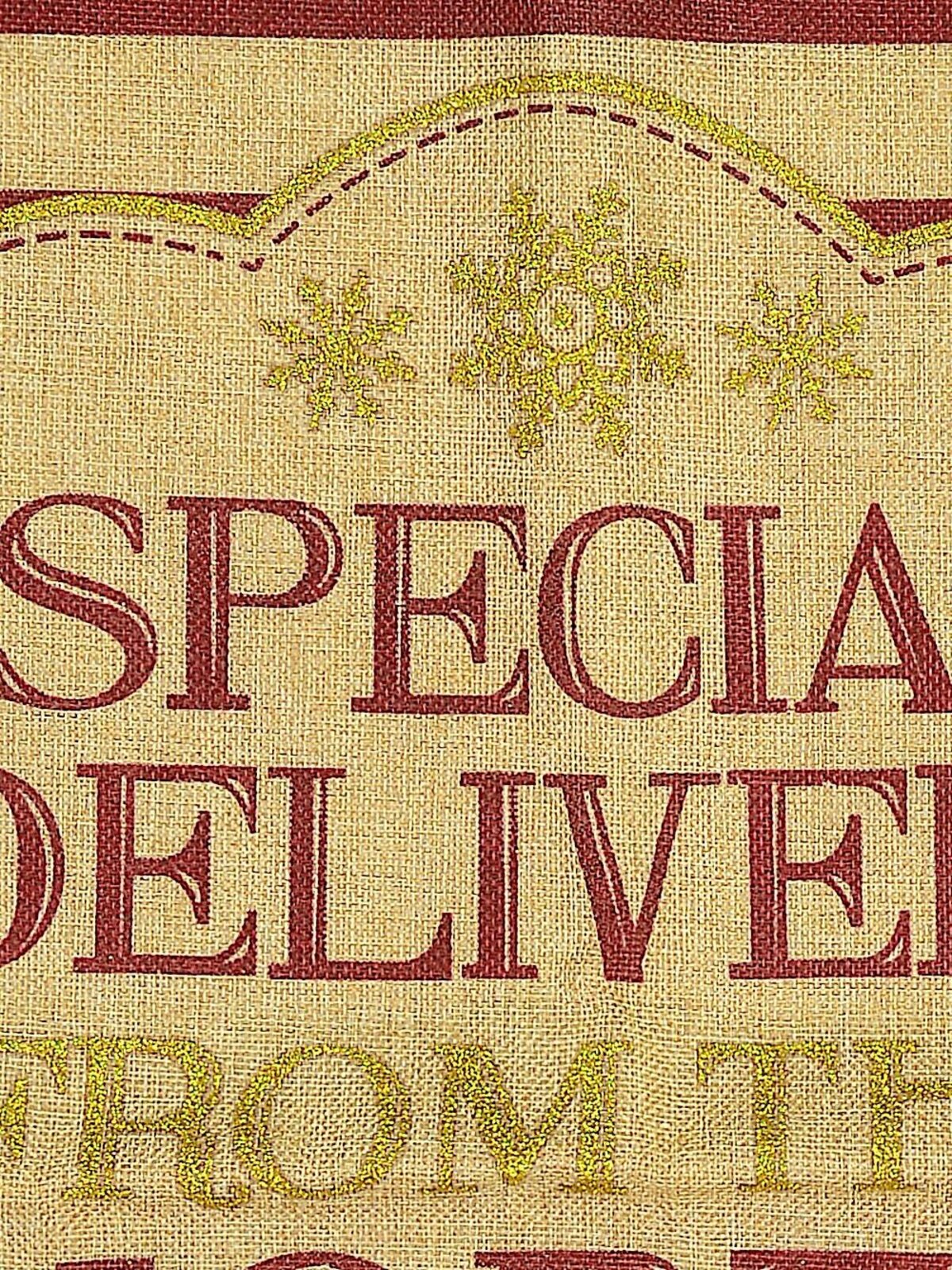 Striped Jute Santa Sack ' Special Delivery From The North Pole ' - 75cm