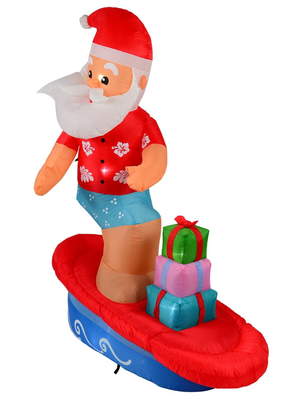 Surfs Up Santa On Surfboard Illuminated Christmas Inflatable Display - 1.8m — image 4