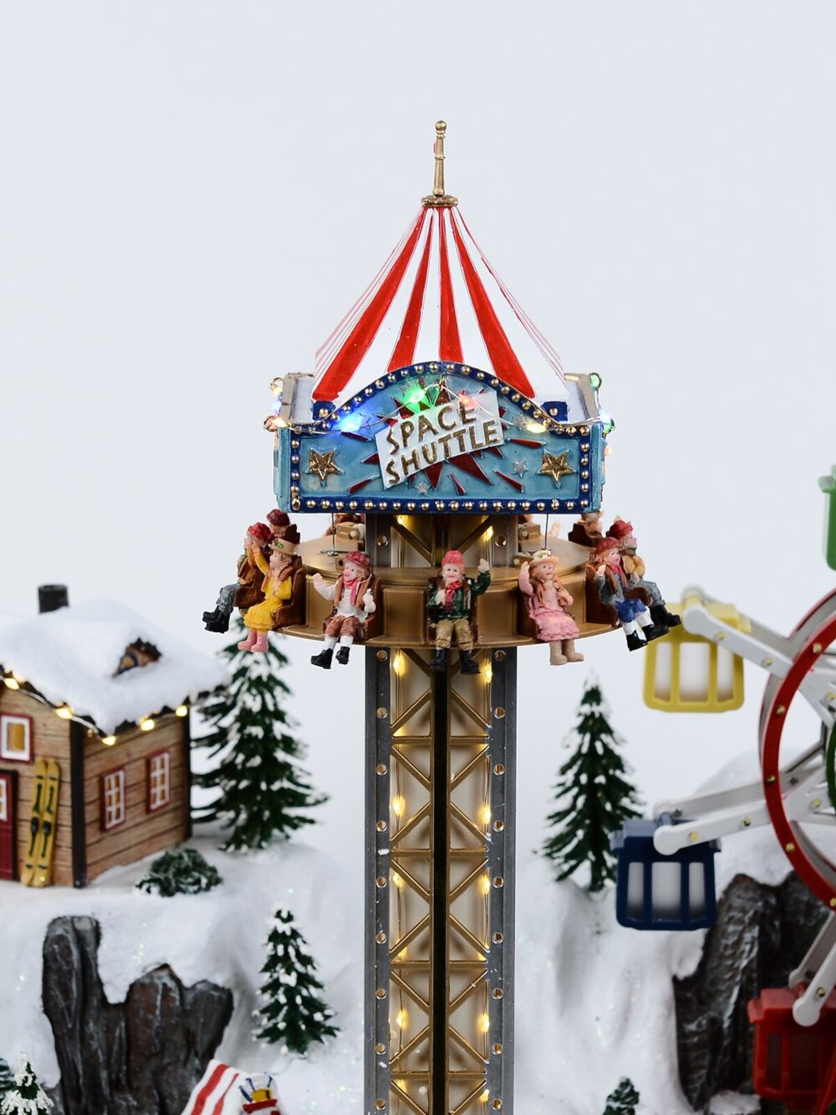 Theme Park Christmas Village Scene With Skiing, Big Drop & Ferris Wheel - 66cm — image 5