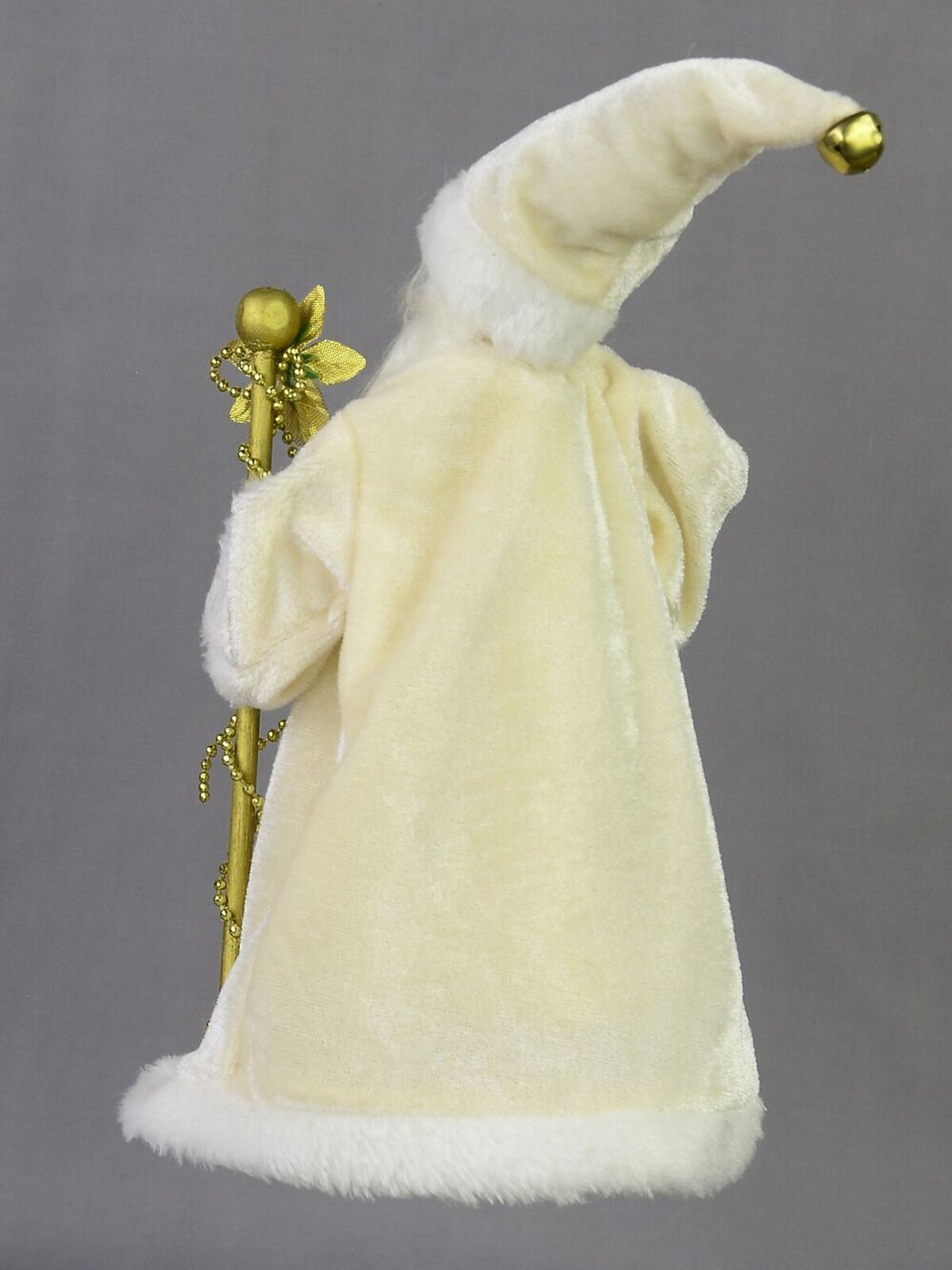 Traditional Father Christmas With Gift & Staff Ornament Or Tree Topper - 26cm