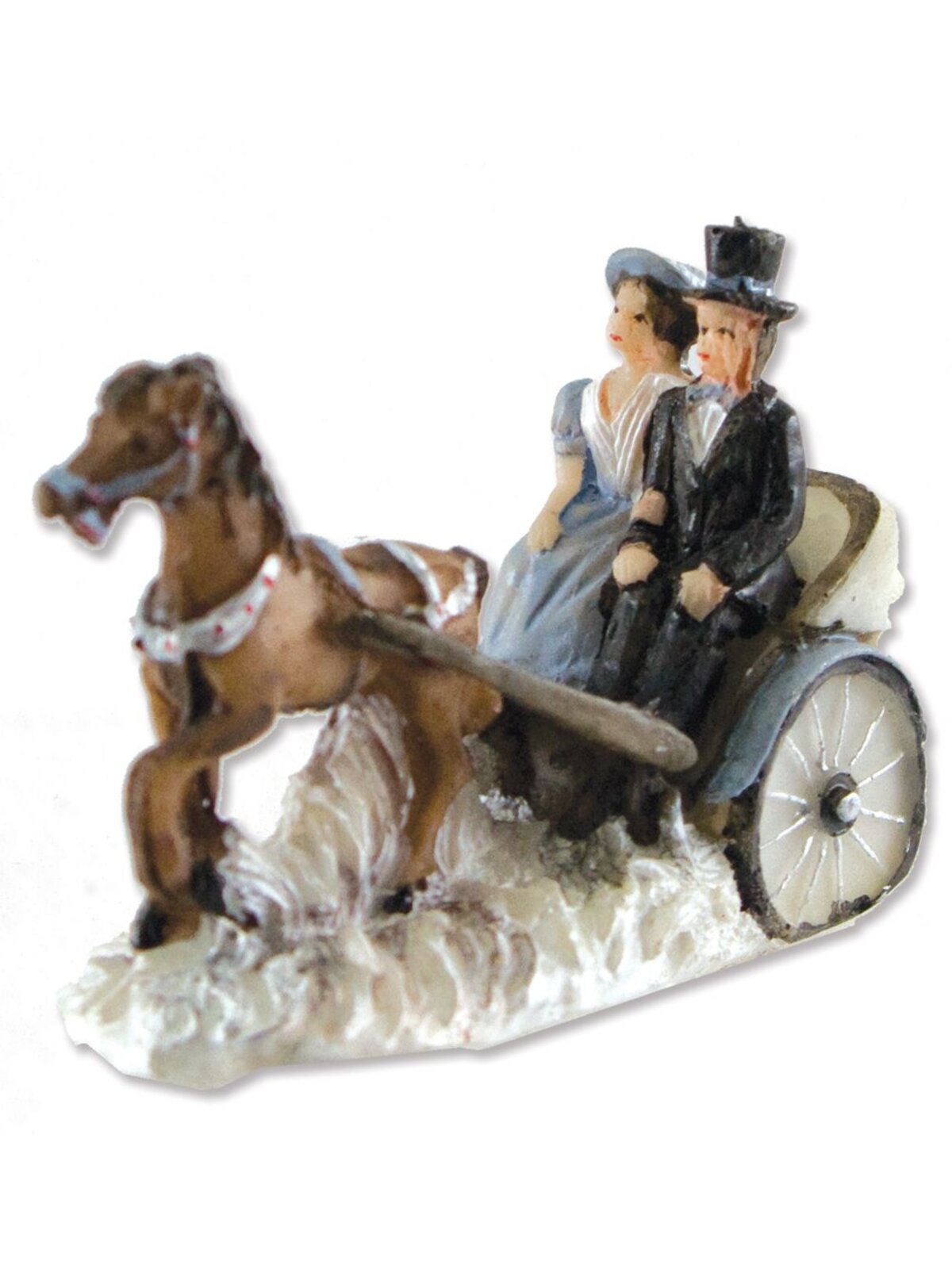 Traditional Polyresin Town Scene With 2 Styles & Figurines - 9 Piece