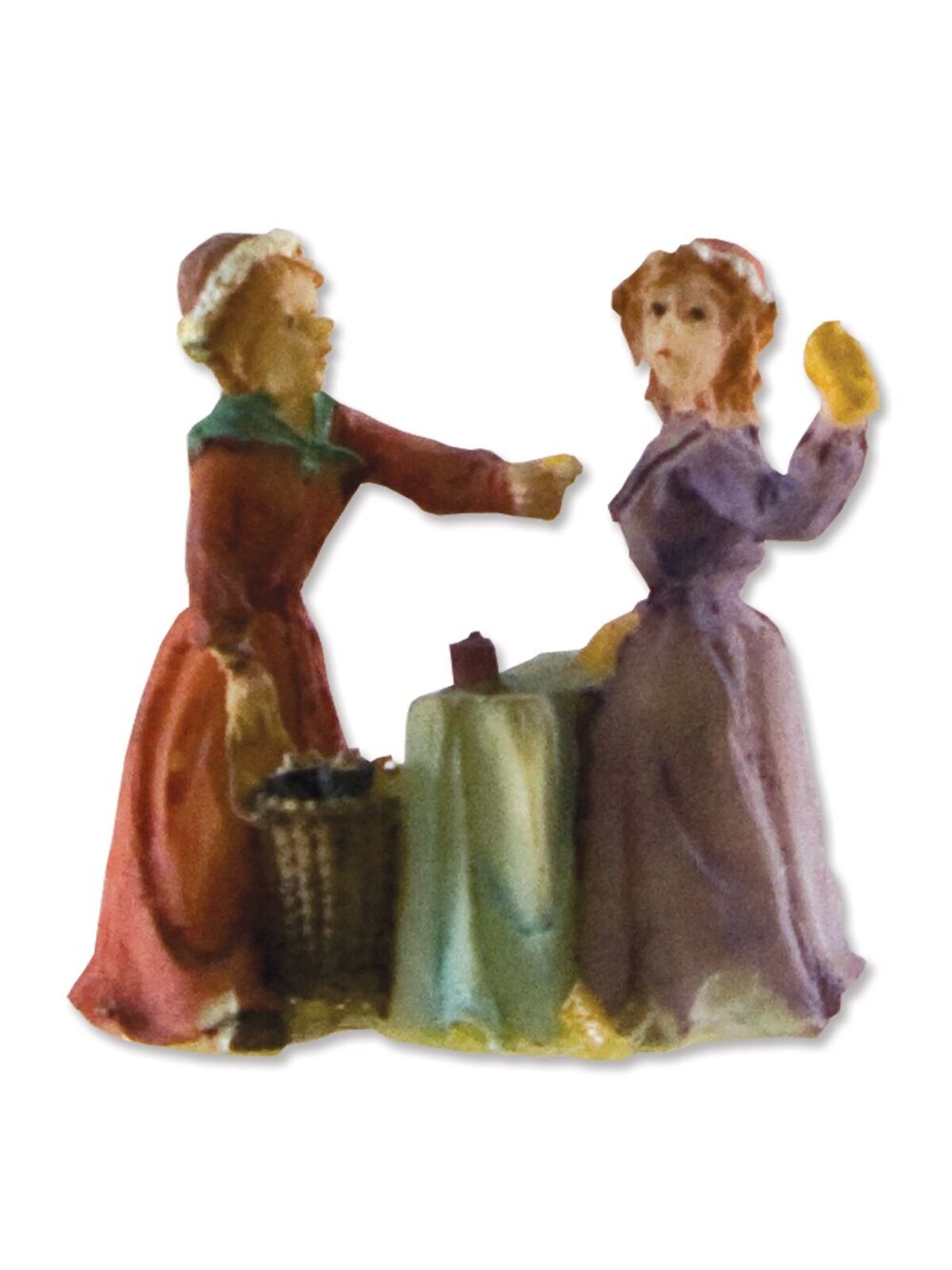 Traditional Polyresin Town Scene With 2 Styles & Figurines - 9 Piece