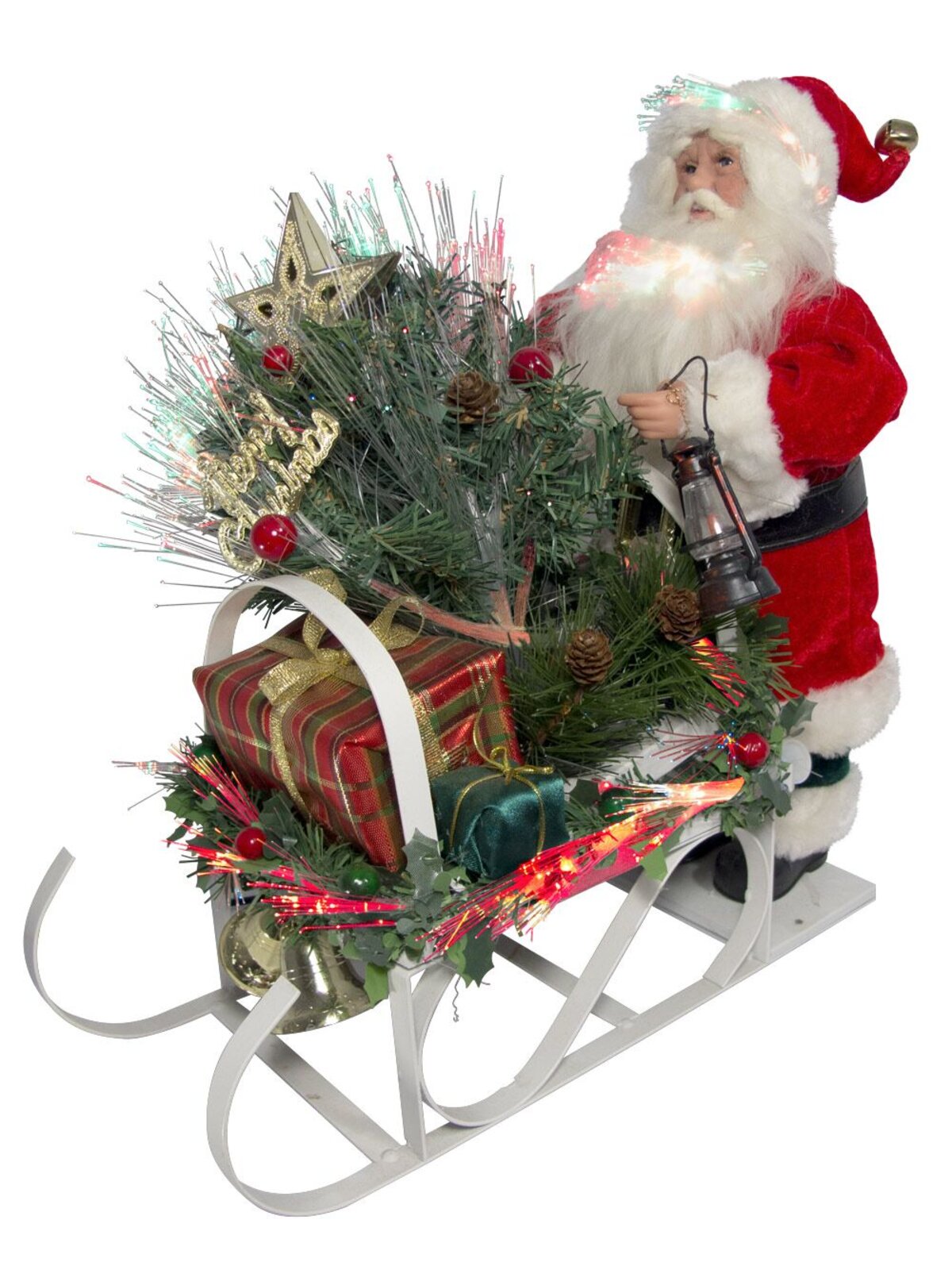 Traditional Santa On Sleigh Fibre Optic Musical Animation - 34cm — image 2