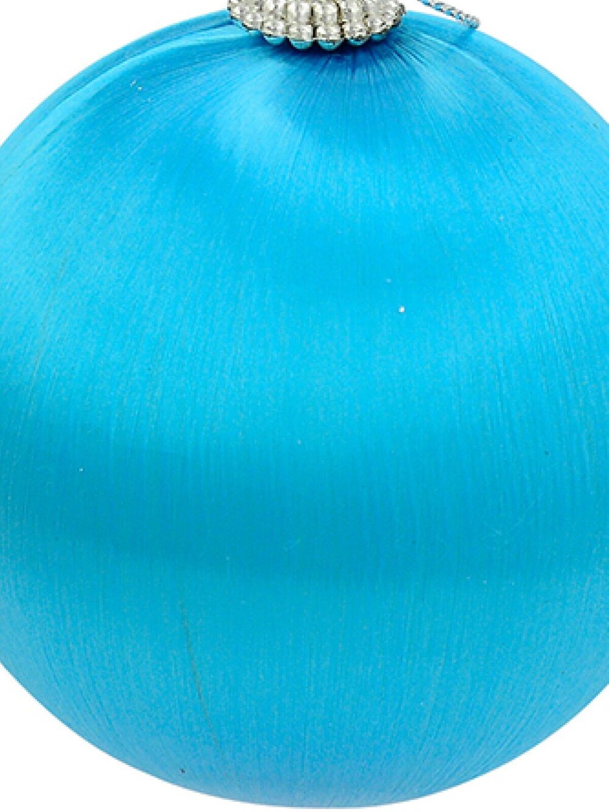 Turquoise Blue Silk Thread Christmas Bauble Decorations - 8 x 75mm — image 3