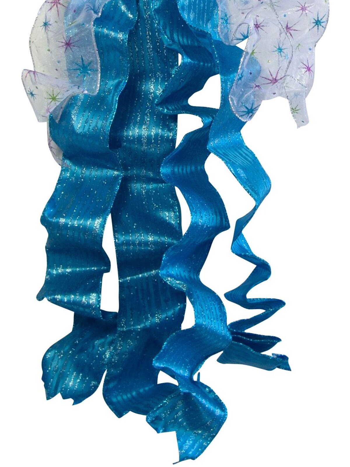 Turquoise, Fuchsia & Lime Ribbon Tree Top Bow - up to 84cm — image 3