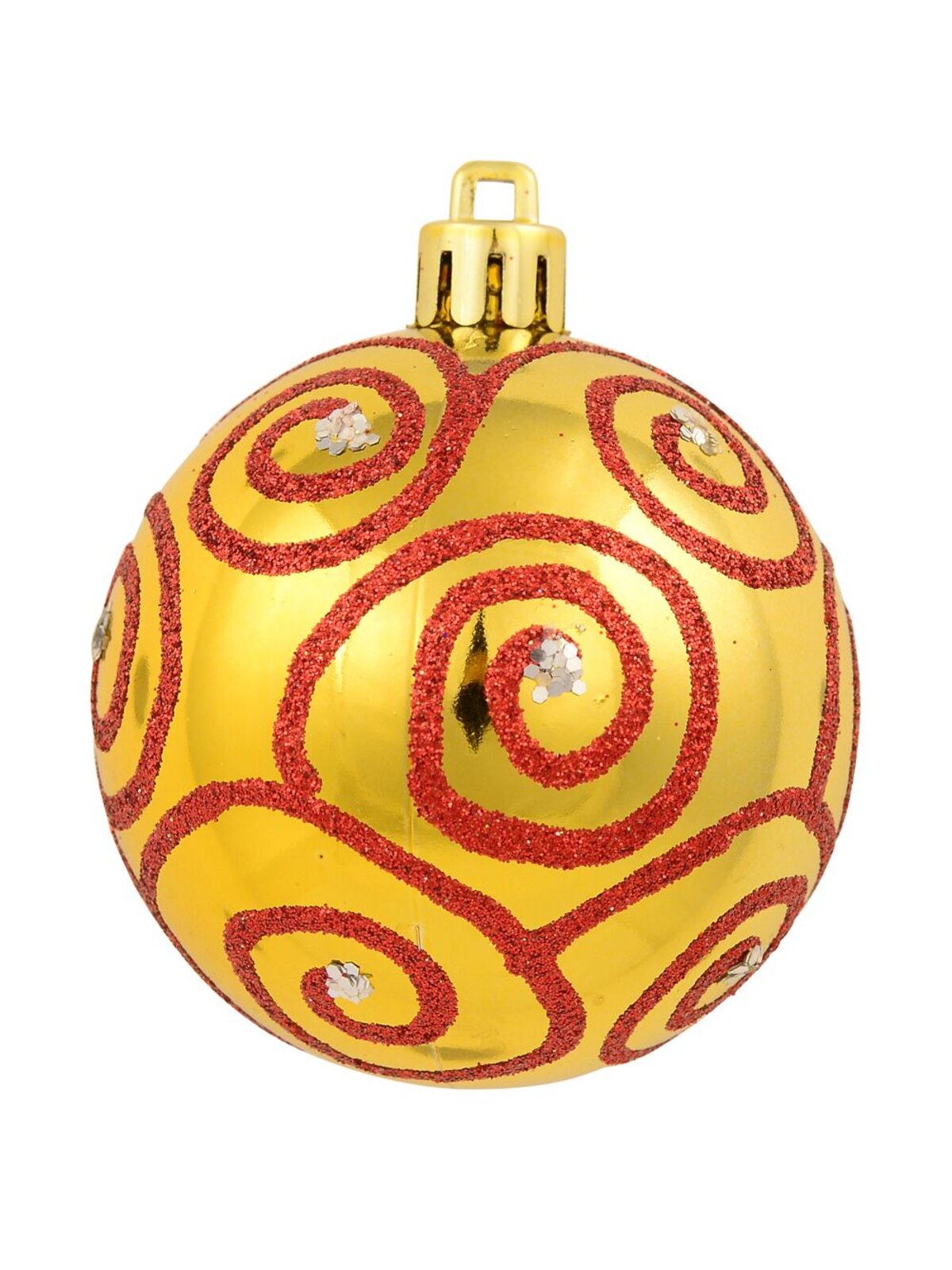 Various Red & Gold Baubles With Plain & Glittered Patterns - 9 x 60mm — image 9