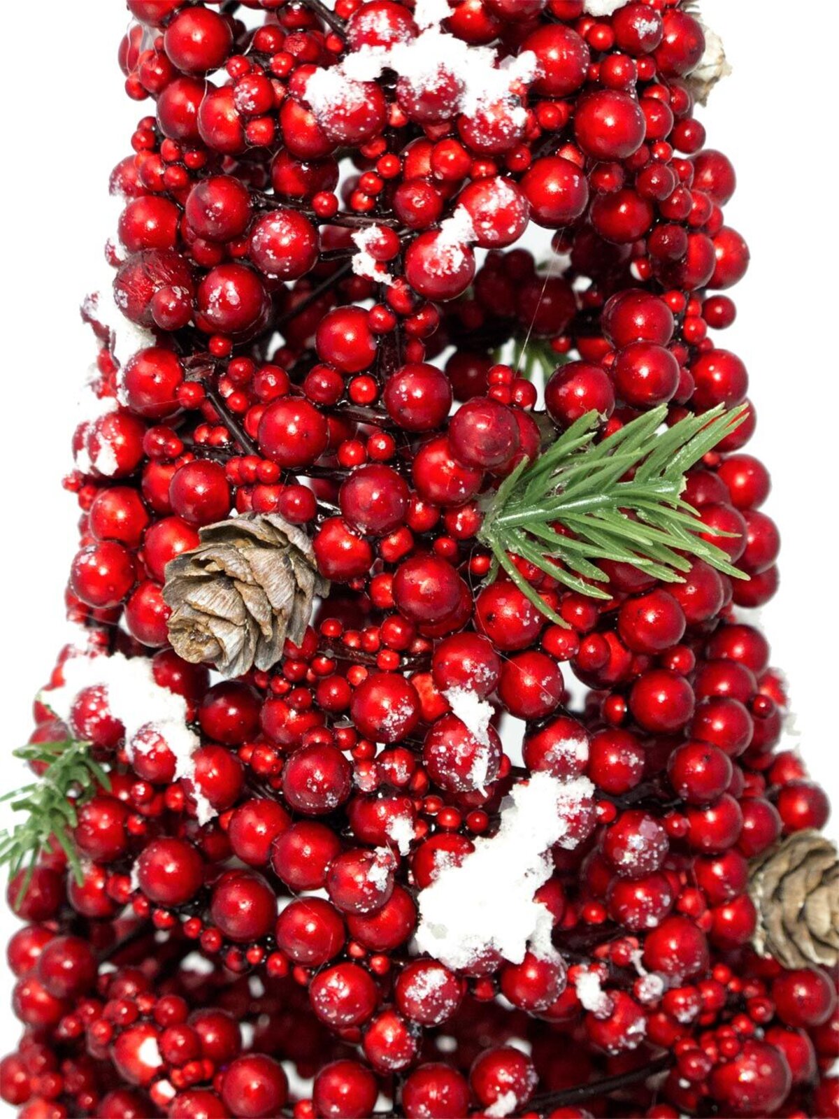 Vine Cone Tree Ornament With Red Berries - 40cm — image 3