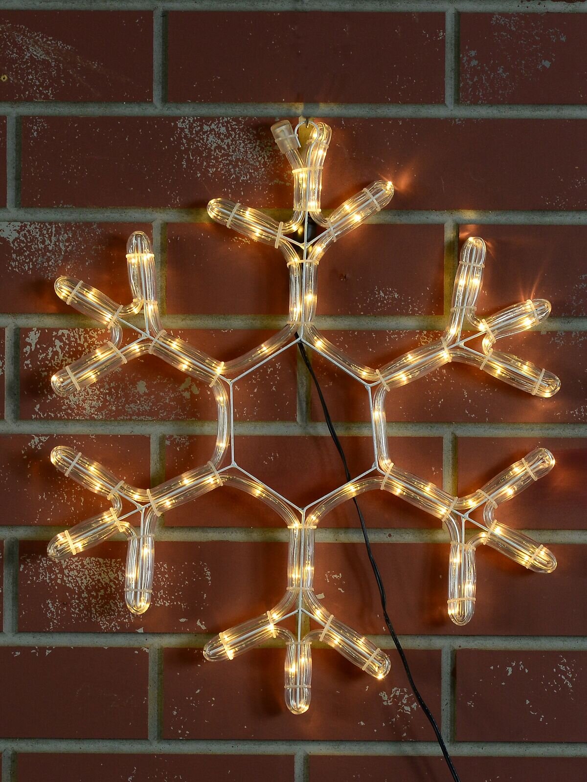 Warm White LED Branched Star Snowflake Rope Light Silhouette - 50cm — image 2