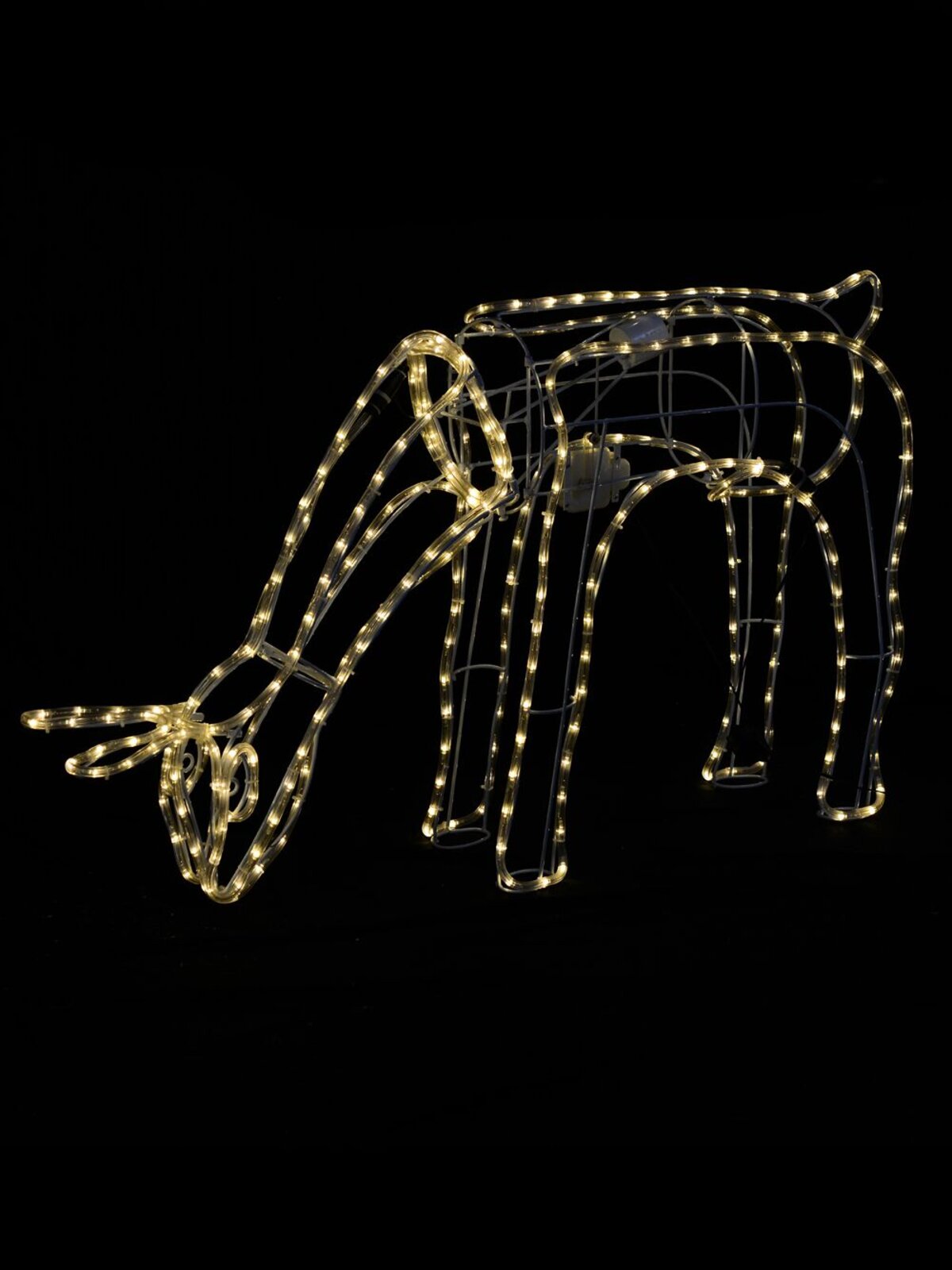 Warm White LED Large Feeding Reindeer Cow 3D Rope Light Silhouette - 1.2m — image 2