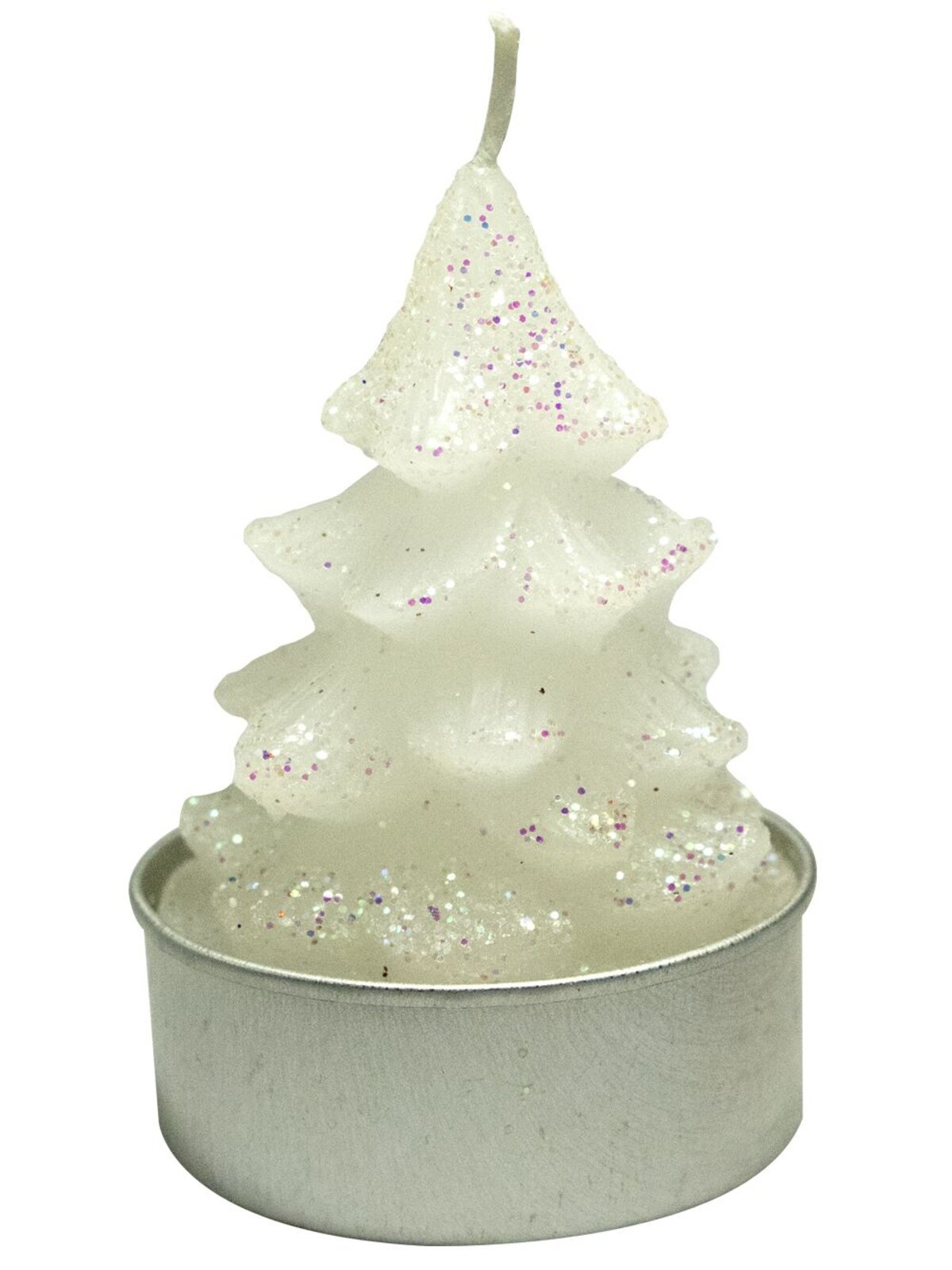 White Christmas Tree Tea Light Candles Pack - 6 x 55mm