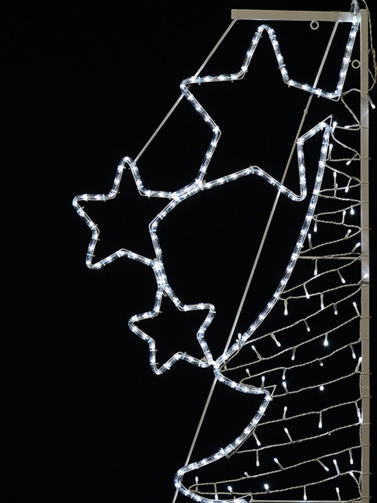 White Dual-Sided Christmas Tree Rope Light Silhouette With String Lights - 2m  — image 2