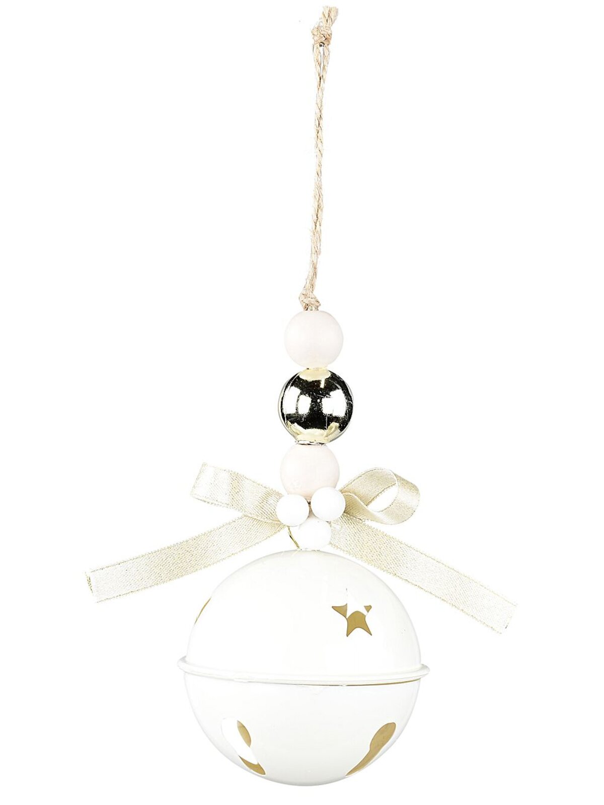 White Gloss Whimsical Essential Tinkling Jingle Bell Bauble | 65mm — image 3