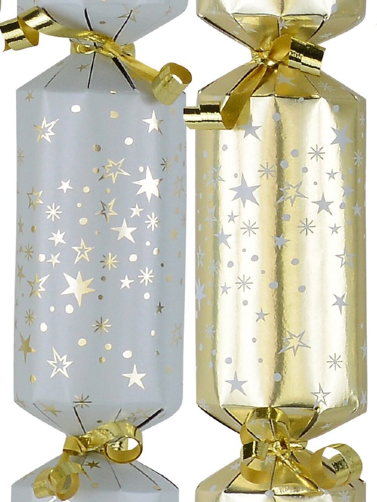 White & Gold With Stars & Dots Christmas Cracker Bon Bons - 50 x 26cm — image 2