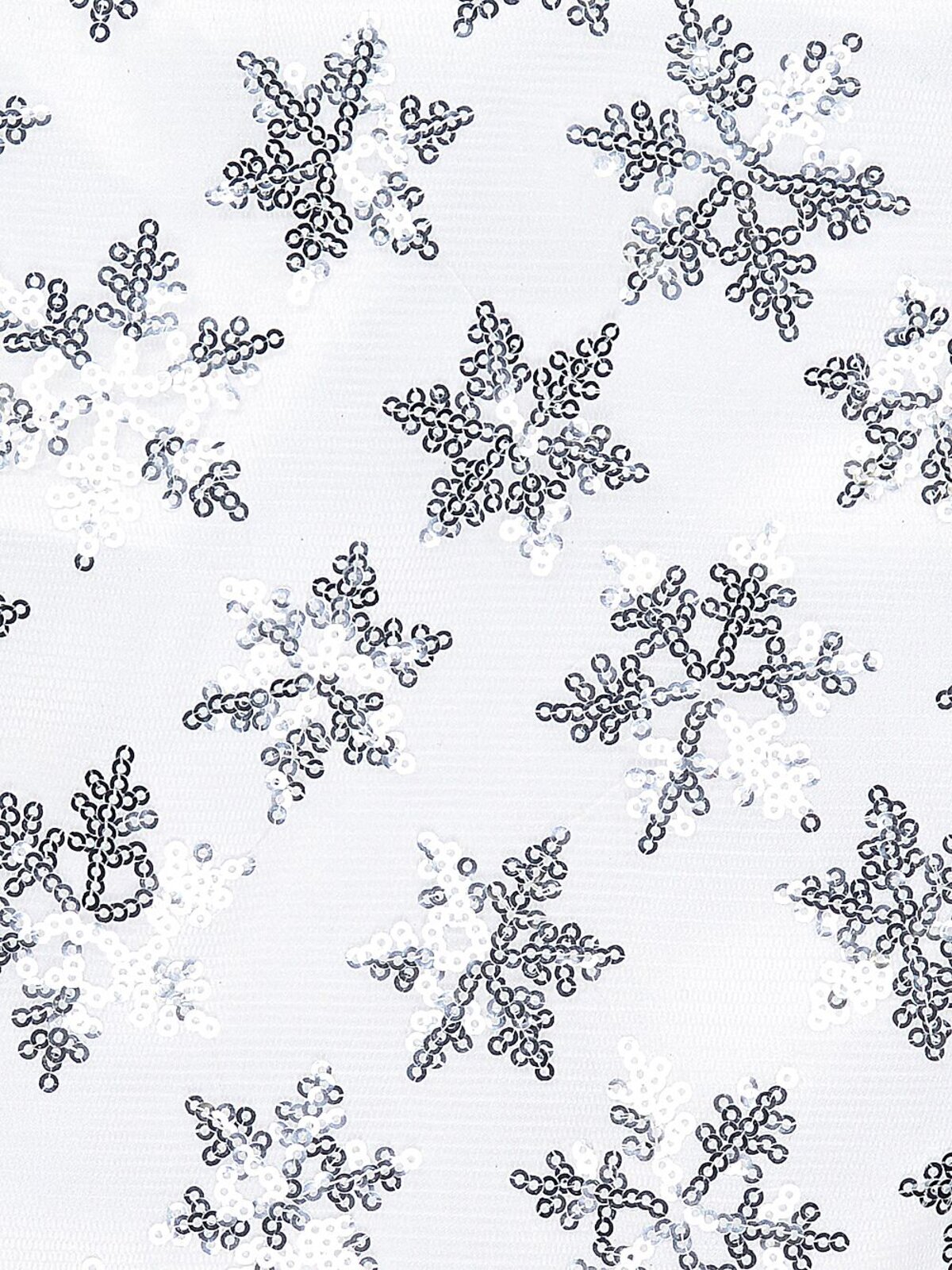White Satin & Silver Sequin Snowflakes Christmas Stocking | 48cm — image 4