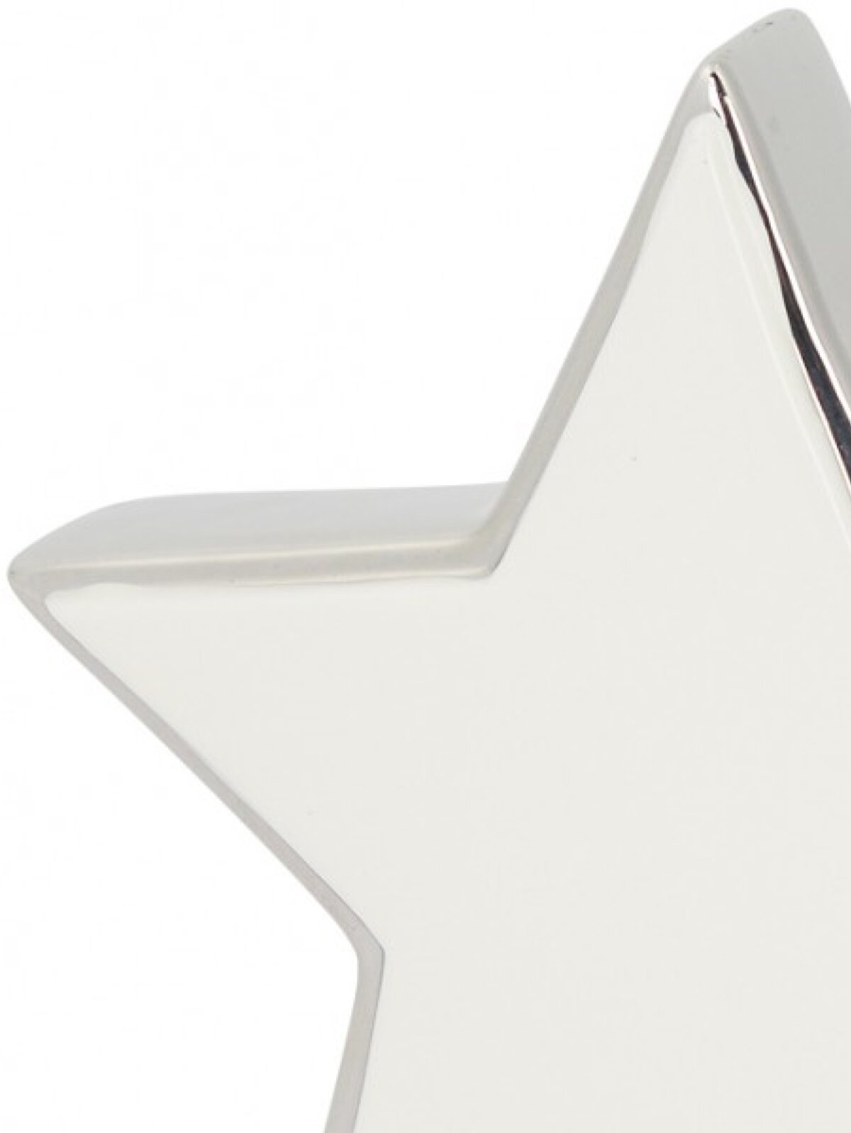 White Star With Silver Standing Ceramic Christmas Ornament - 16cm — image 2