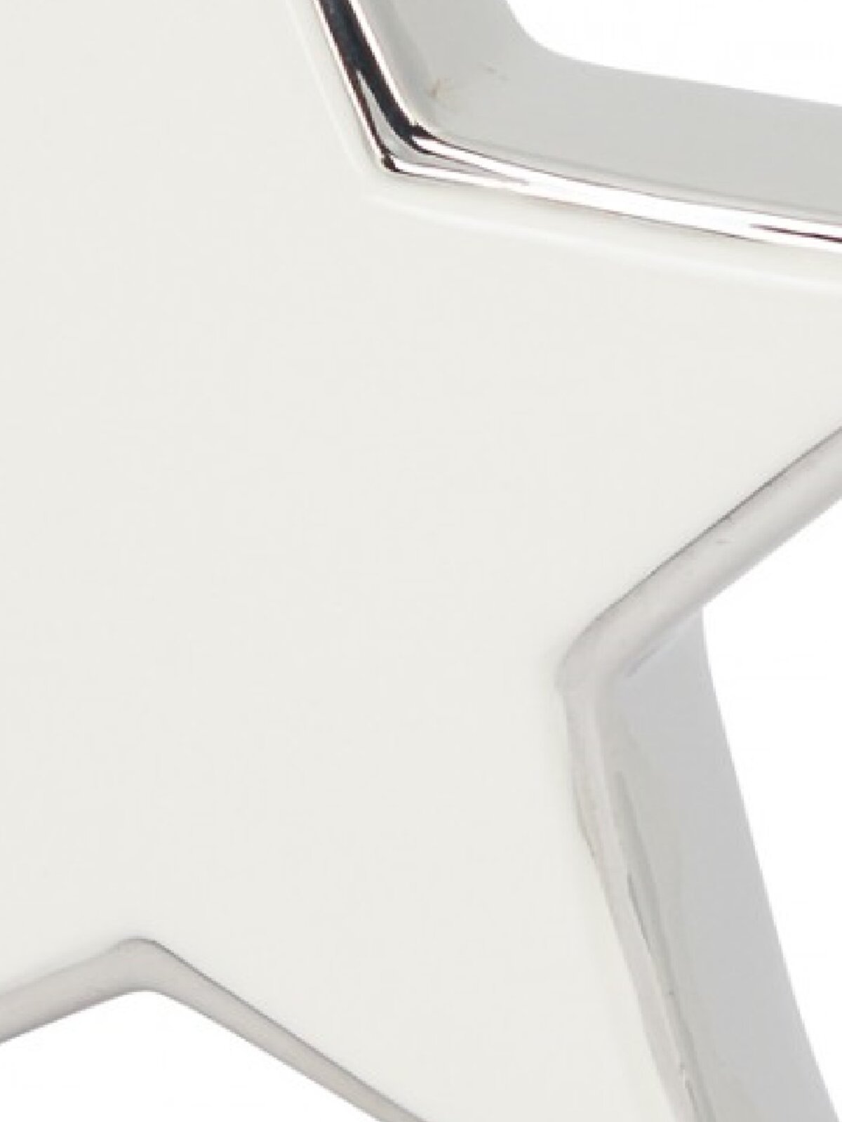 White Star With Silver Standing Ceramic Christmas Ornament - 16cm — image 3