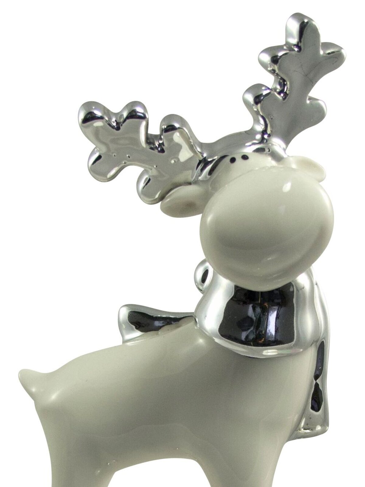 White Winter Ceramic Reindeer - 16cm