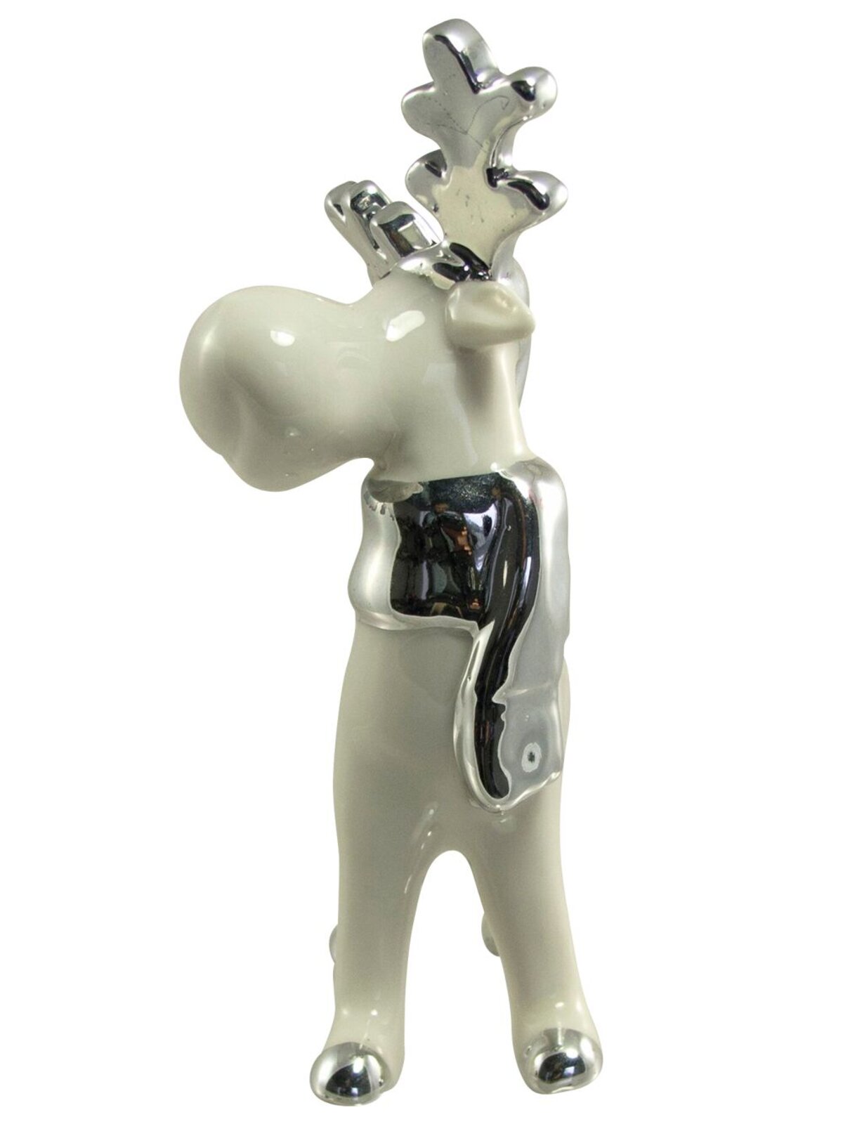 White Winter Ceramic Reindeer - 16cm