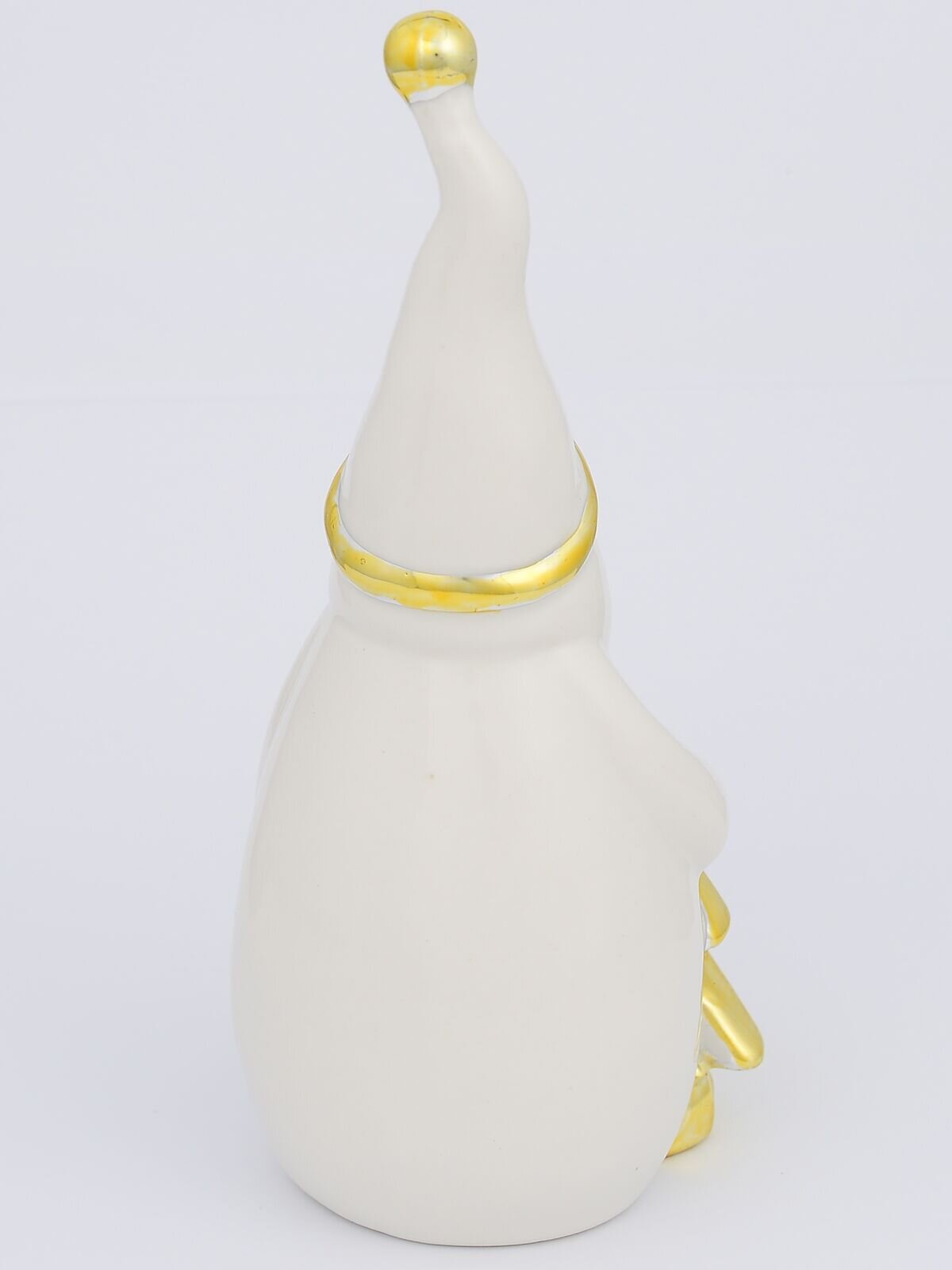 White Winter Large Santa With Gold Tree Ceramic Christmas Ornament - 19cm — image 3