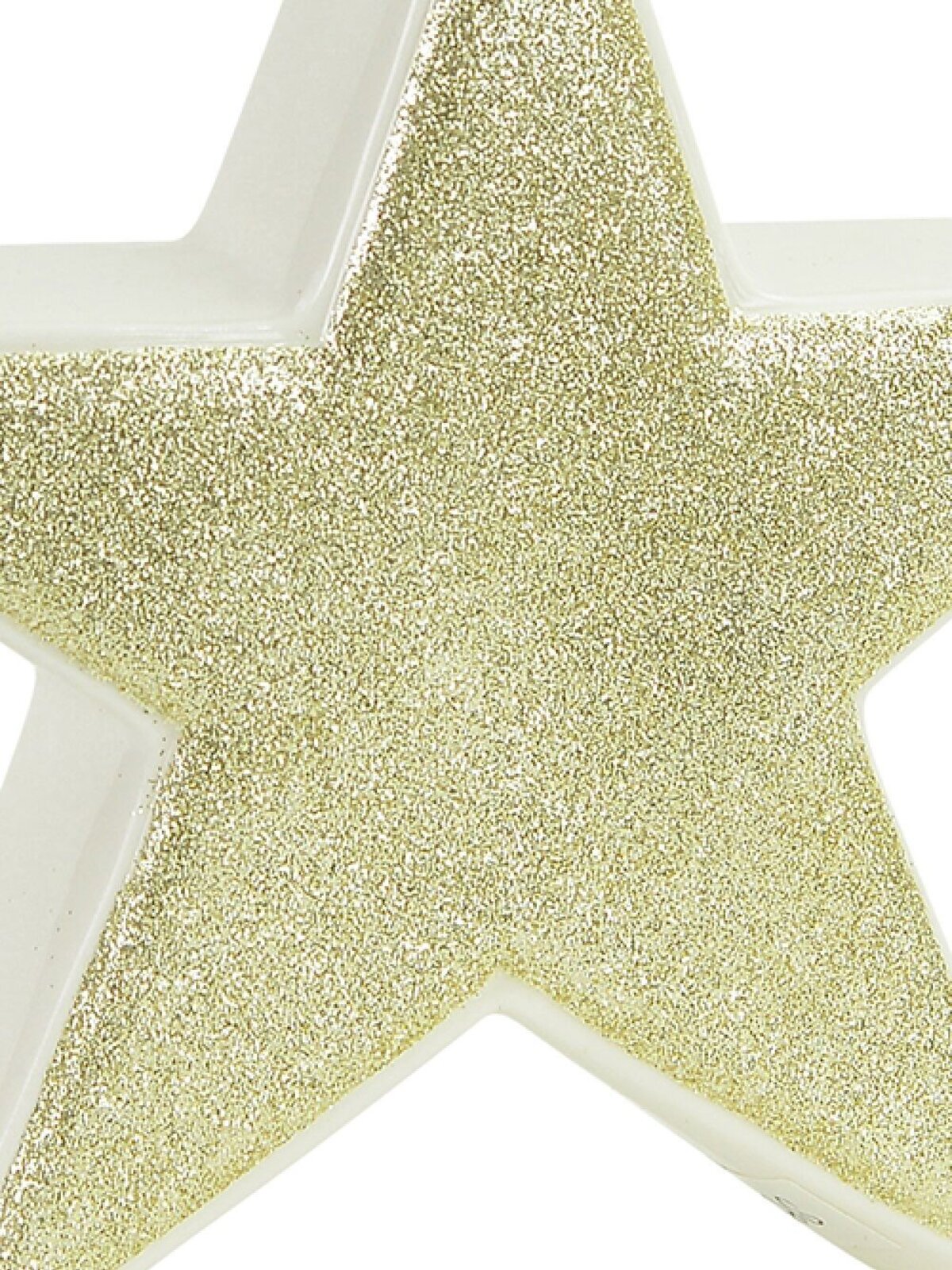 White With Gold Glitter Free Standing Star Ceramic Christmas Ornament - 17cm — image 4