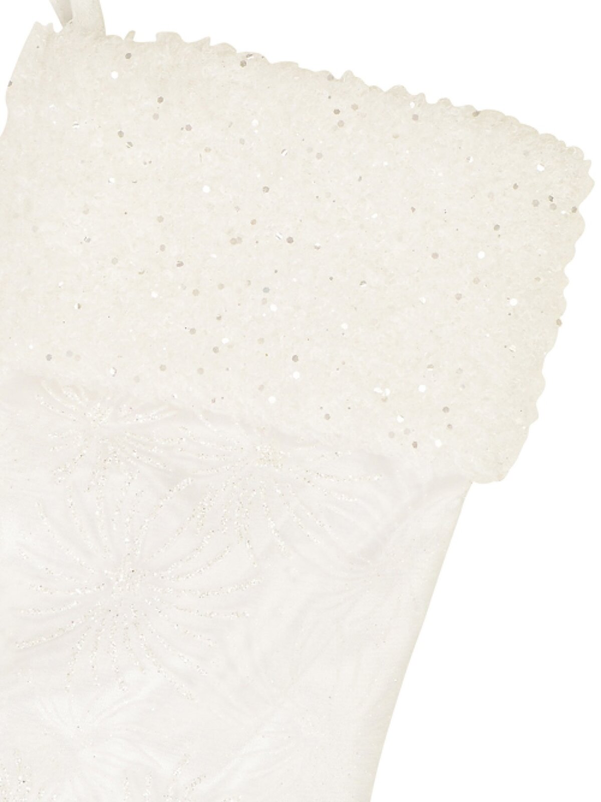 White With Iridescent Glittered Sunburst Pattern Christmas Stocking - 48cm — image 2