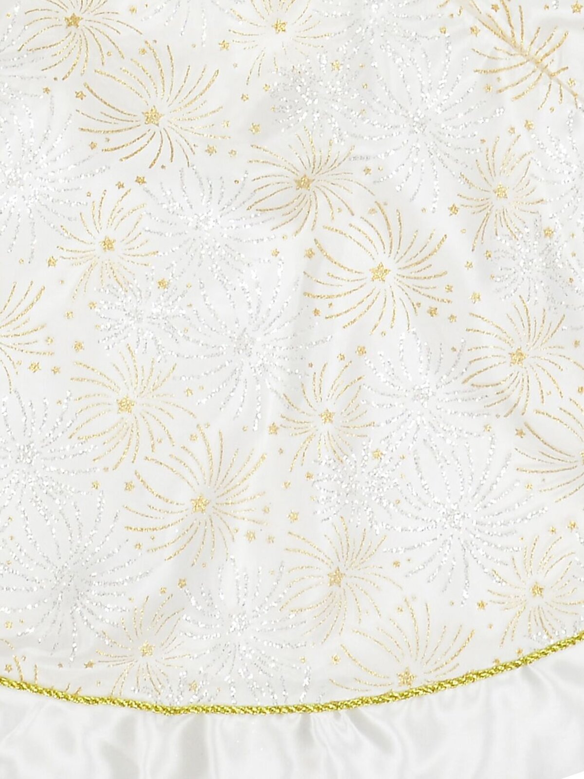 White With Iridescent & Gold Glitter Sunburst Pattern Christmas Tree Skirt - 1.2m — image 3