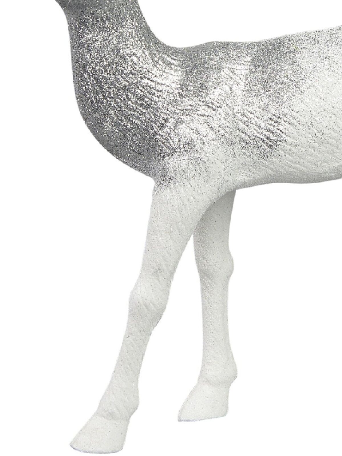 White With Silver Glitter Standing Christmas Reindeer Ornament - 32cm — image 3