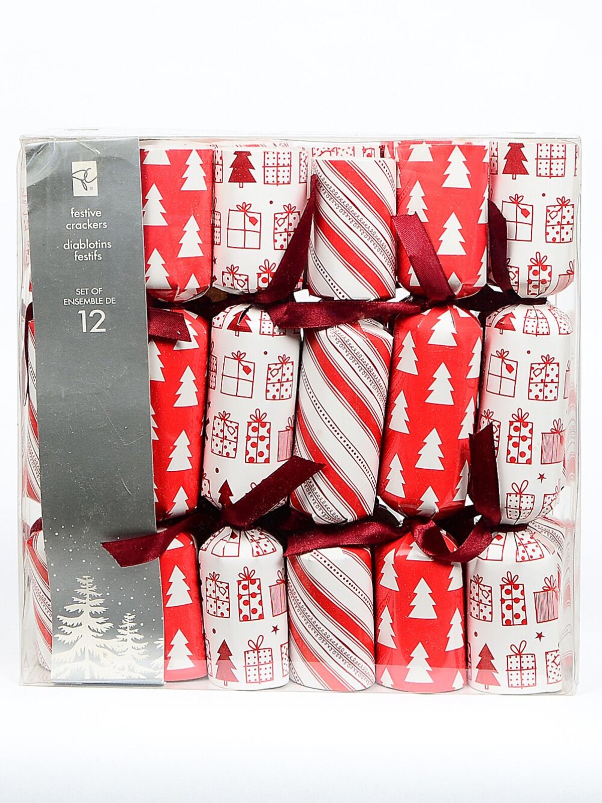 White With Various 2D Christmas Presents Cracker Bon Bons - 12 x 25cm — image 2