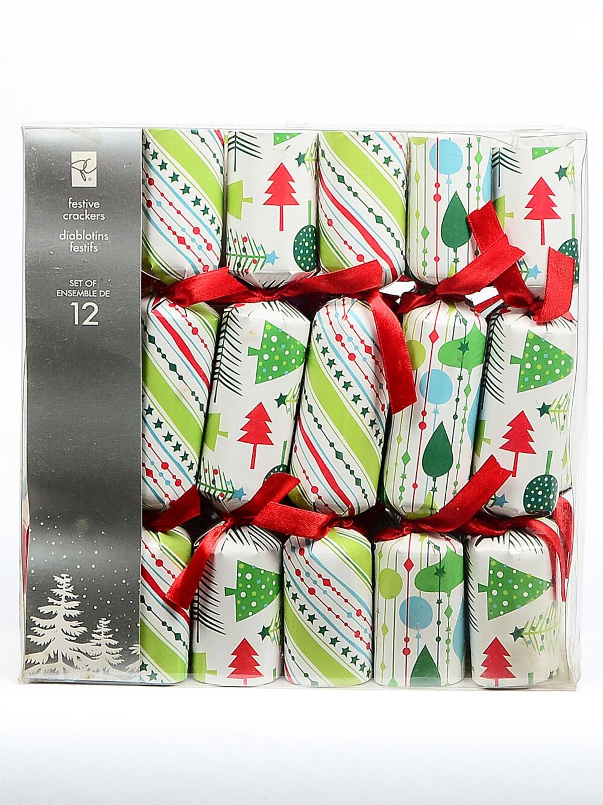 White With Various Colour Christmas Trees & Decorations Bon Bons - 12 x 25cm — image 2
