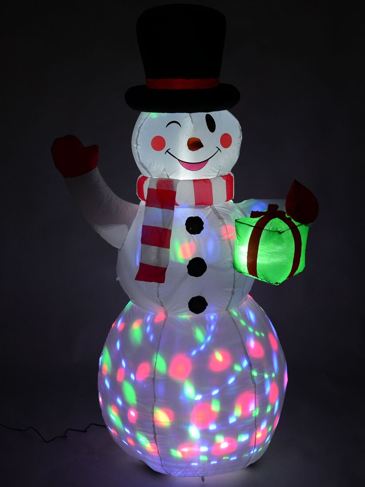Winking Snowman With LED Disco Light Christmas Inflatable Display - 1.5m — image 4