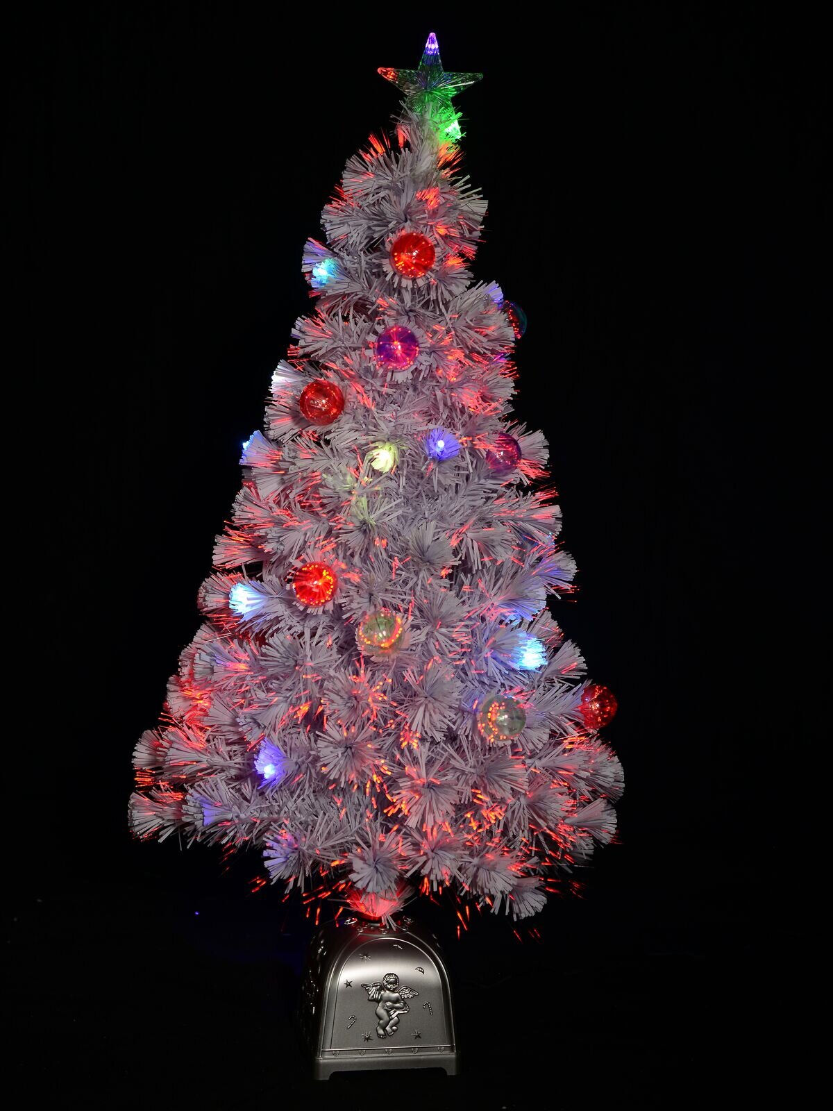 Winter Ice White Multi Colour LED & Fibre Optic Christmas Tree - 1.2m — image 5
