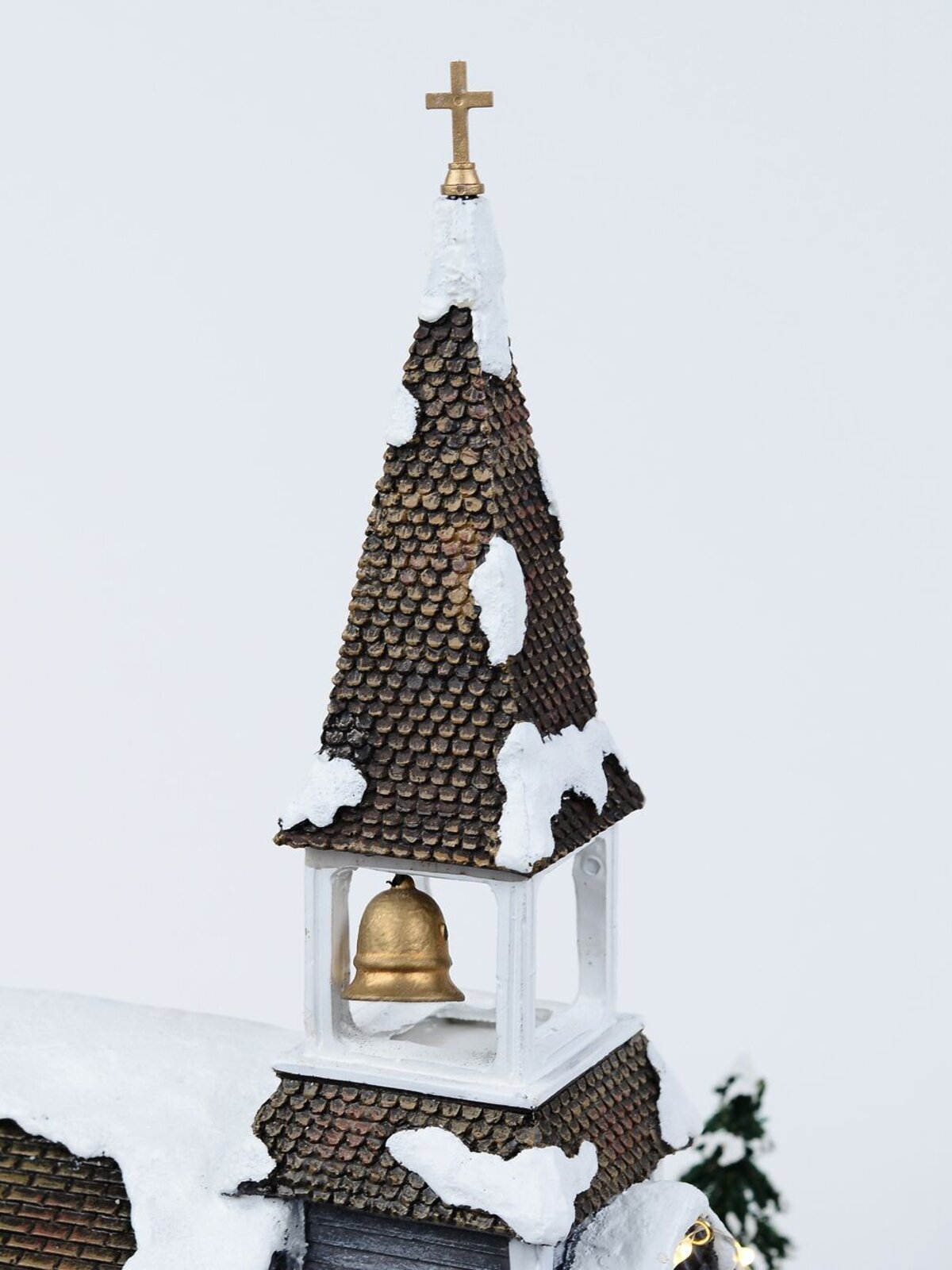 Winter Pond Fun Christmas Village Scene With Church, Carousel & Band - 60cm — image 7