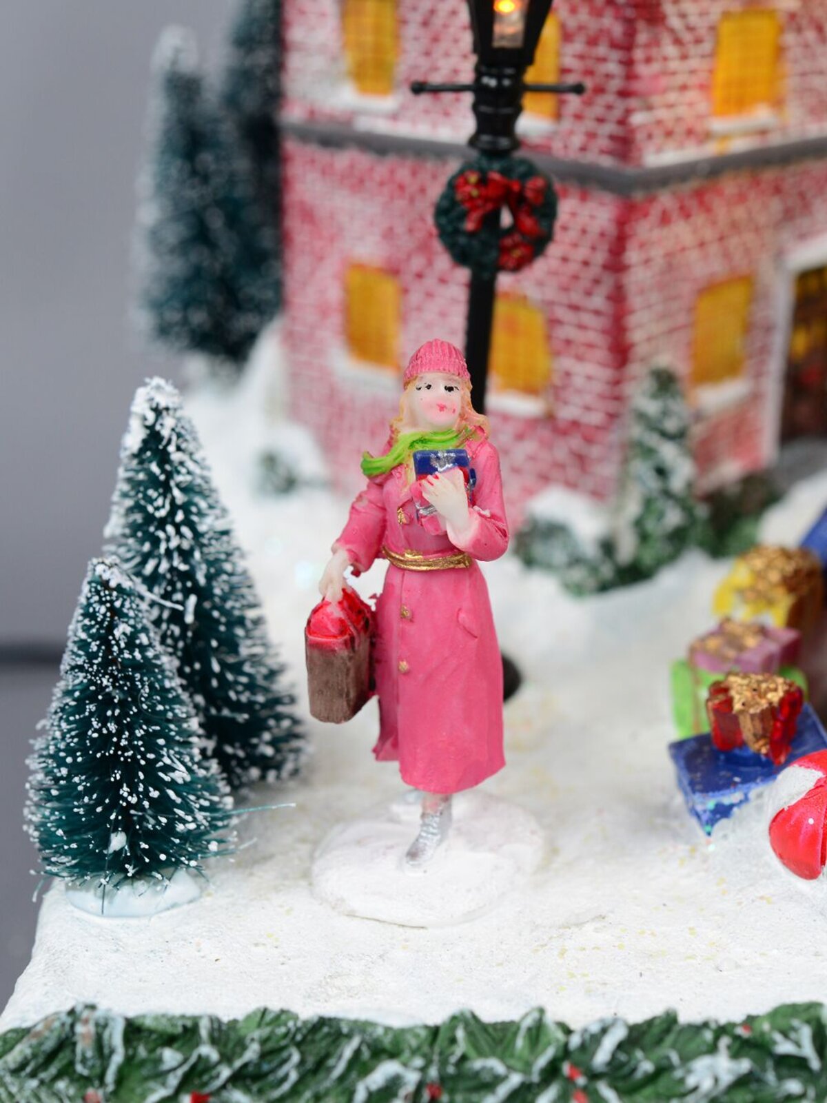 Winter Town Christmas Village Scene With LED Lights & Rotating Tree - 36cm — image 8